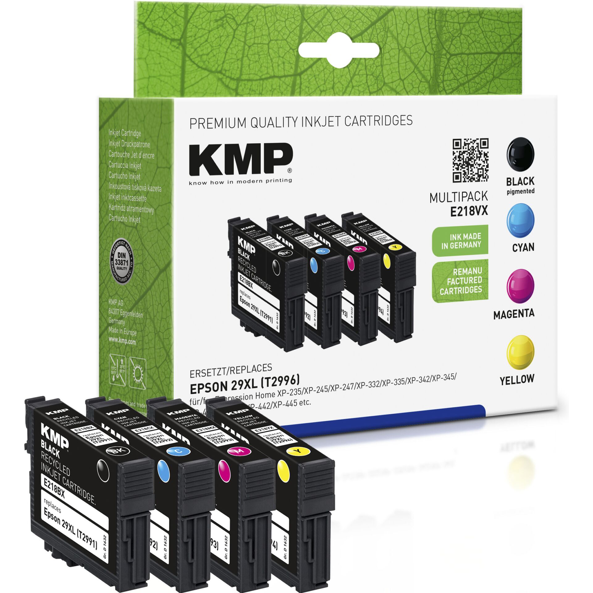 KMP E218VX Multipack BK/C/M/Y kompatibel mit Epson T 2996 XL