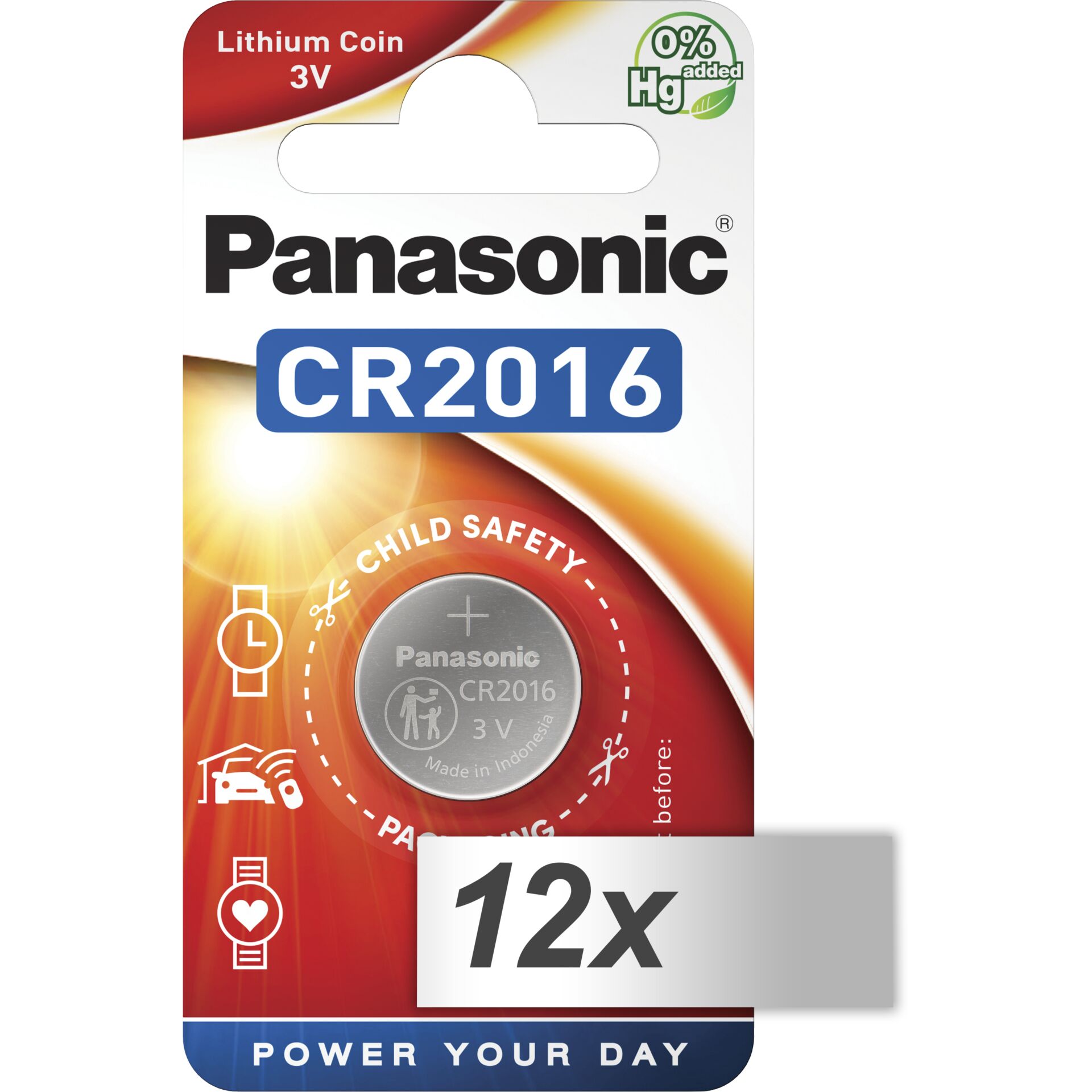 12x1 Panasonic CR 2016 Lithium Power    VPE Innenkarton