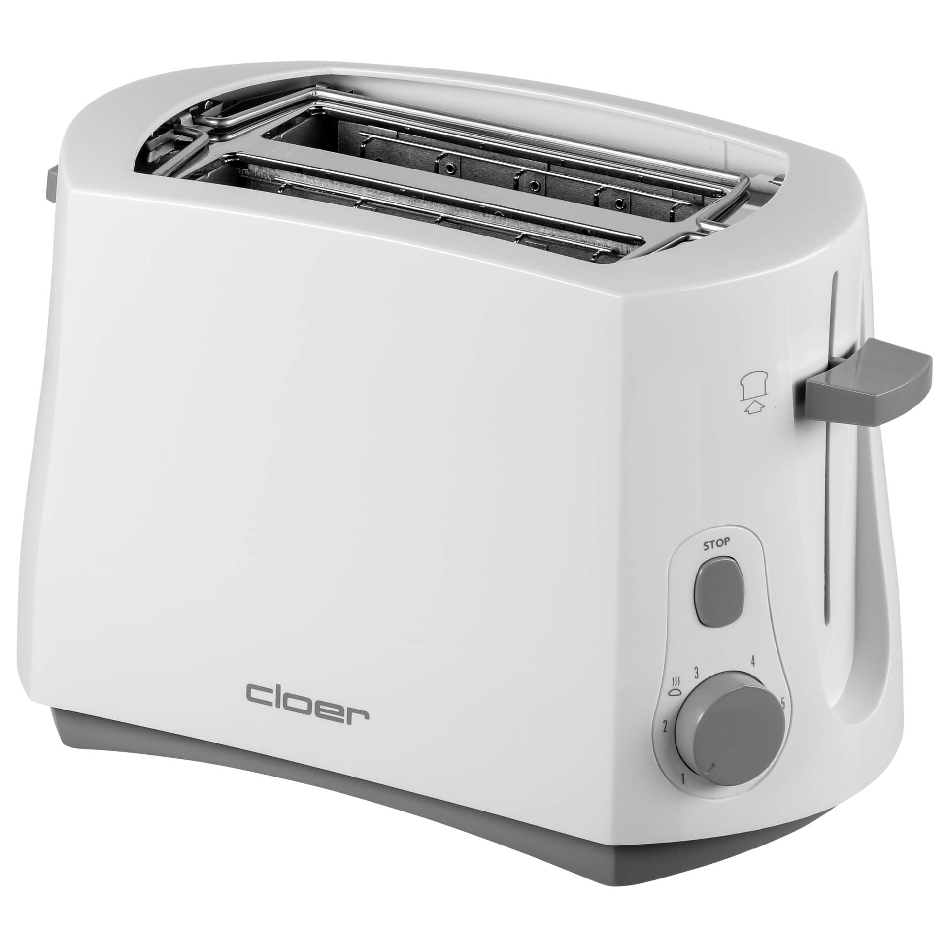 Cloer 0331 Toaster weiß/ schwarz, 825W 