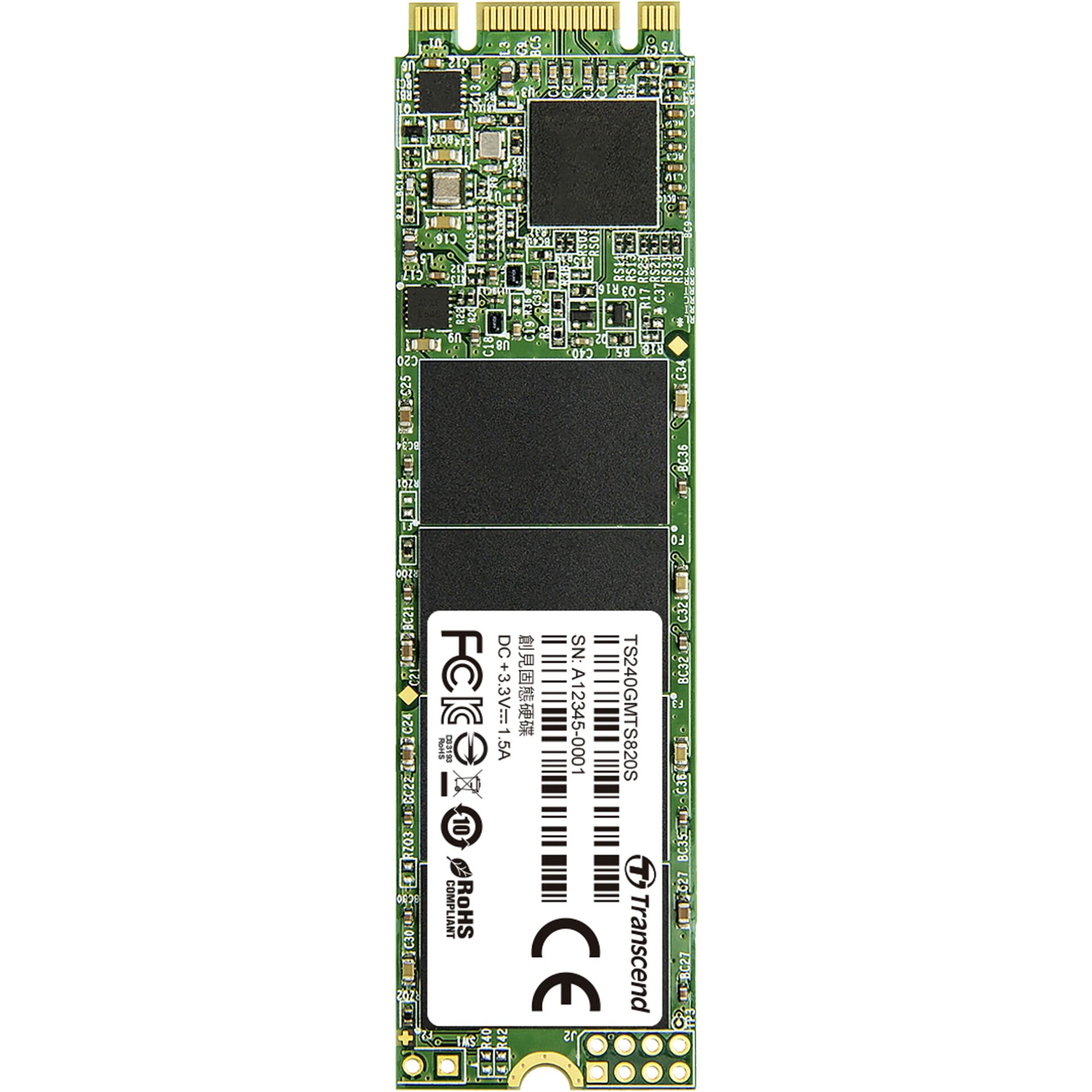 240 GB SSD Transcend MTS820S, 80mm M.2 SATA lesen: 550MB/s, schreiben: 420MB/s