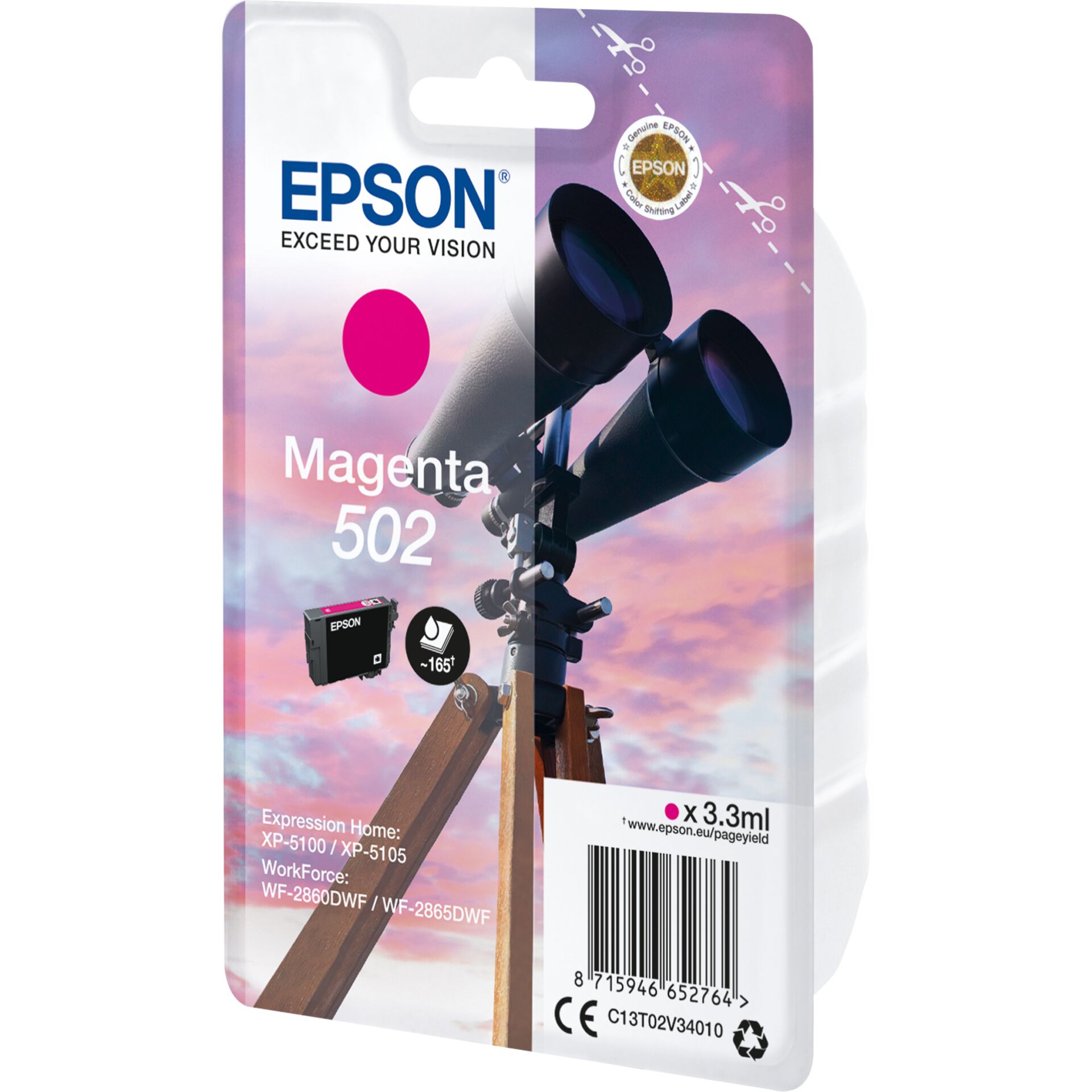 Epson Tintenpatrone magenta 502                       T 02V3