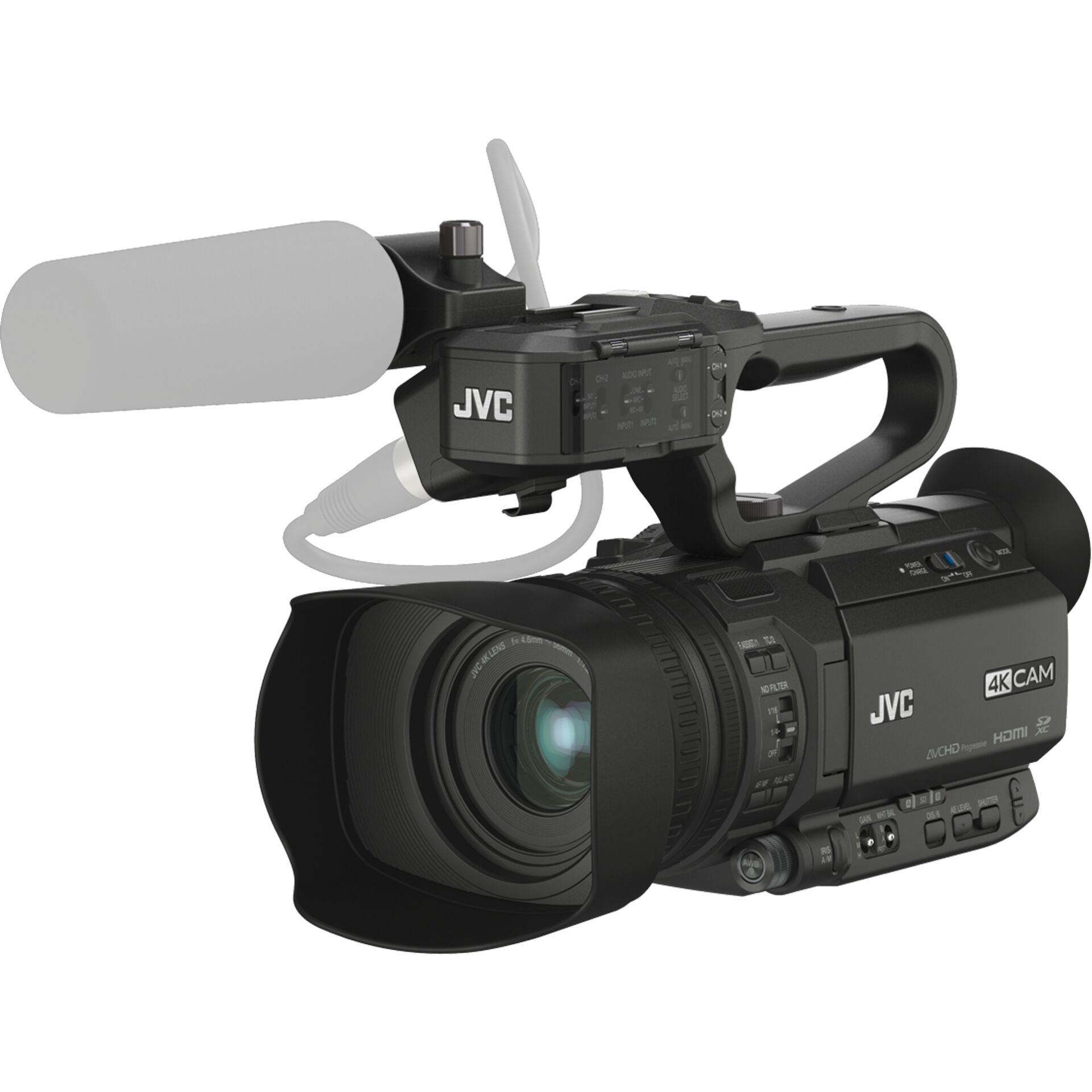 JVC GY-HM250E Camcorder 12,4 MP CMOS 4K Ultra HD Schwarz