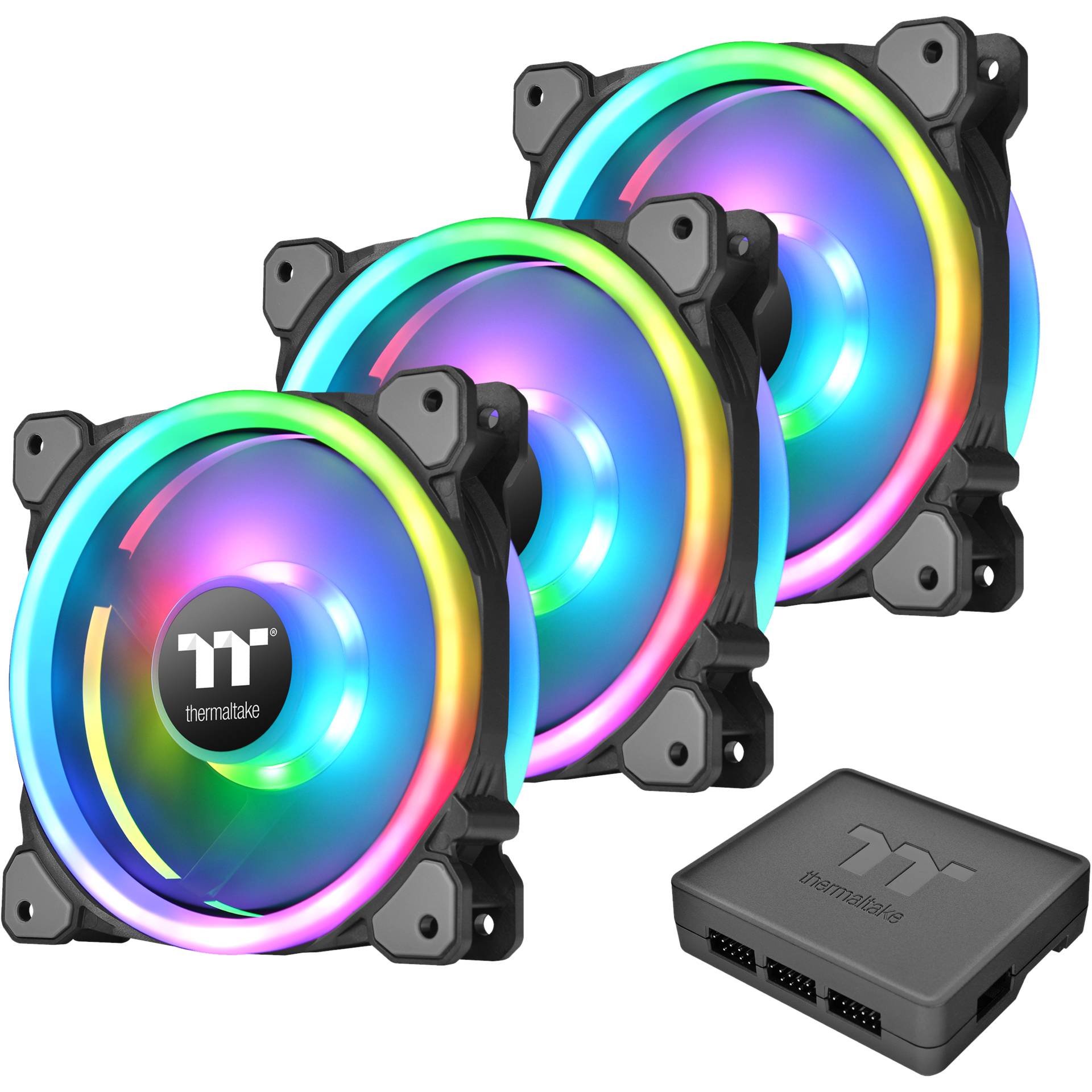 Thermaltake Riing Trio 12, RGB, 120x120x25mm 3er-Pack Lüfter mit Lüftersteuerung, 95.91m³/h, 25.8dB