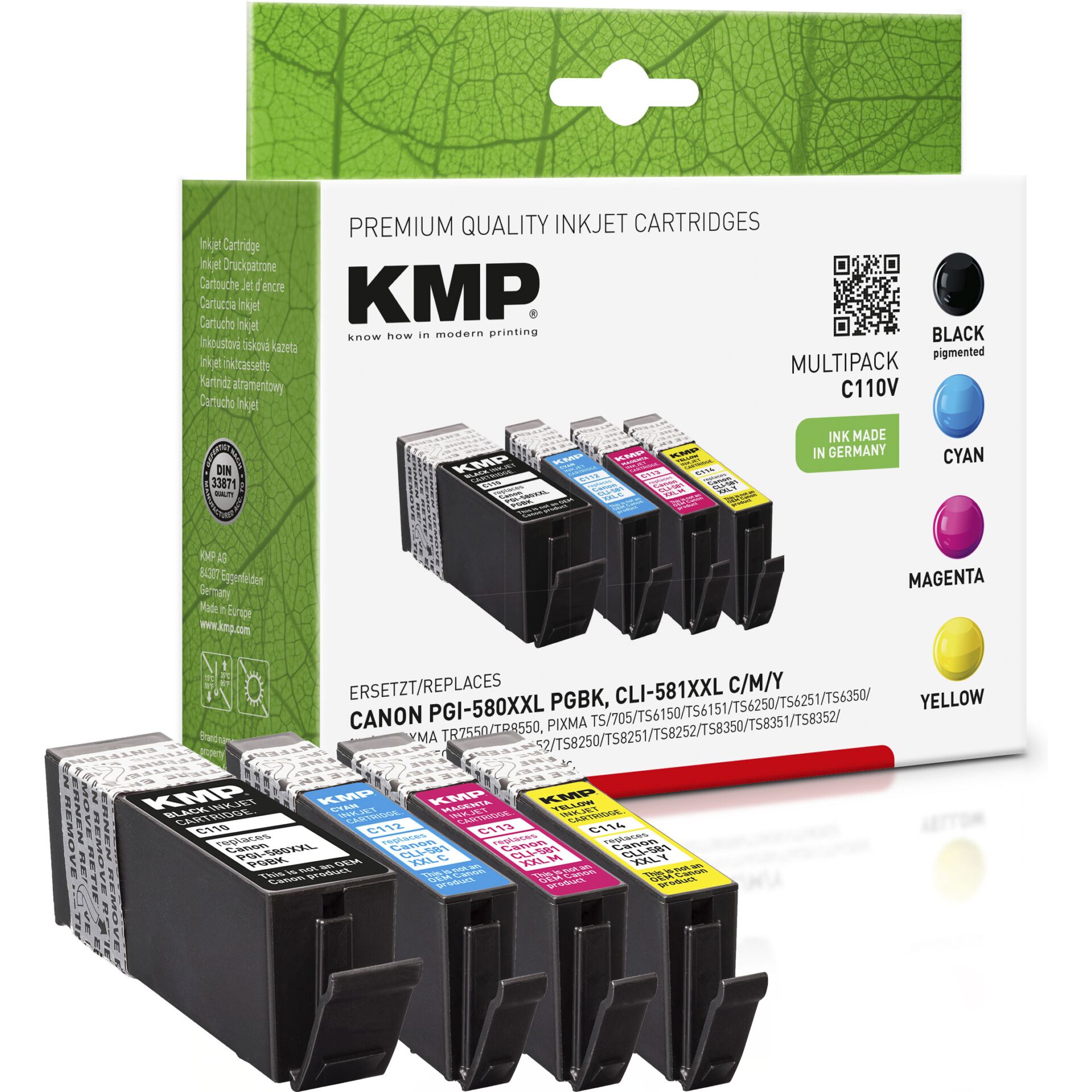 KMP C110V Multipack komp. mit Canon PGI-580/CLI-581 XXL 