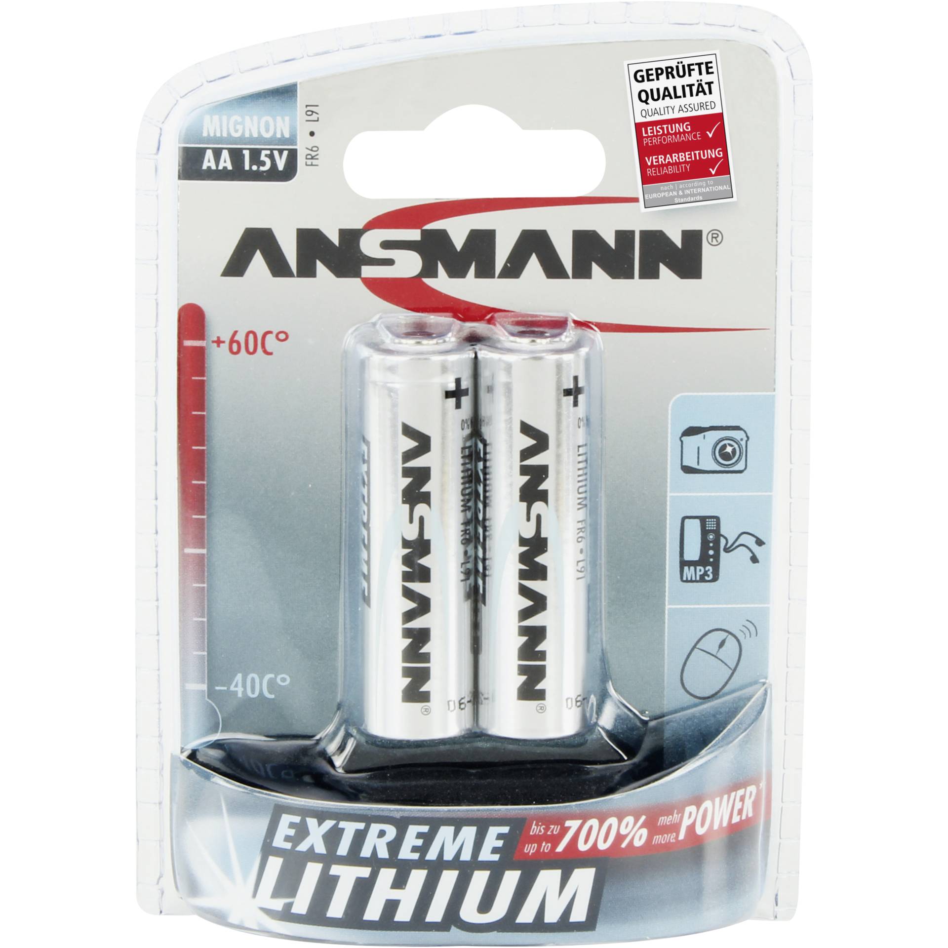 Ansmann Extreme Lithium Mignon AA FR6 Lithium, 1.5V 2er-Pack 