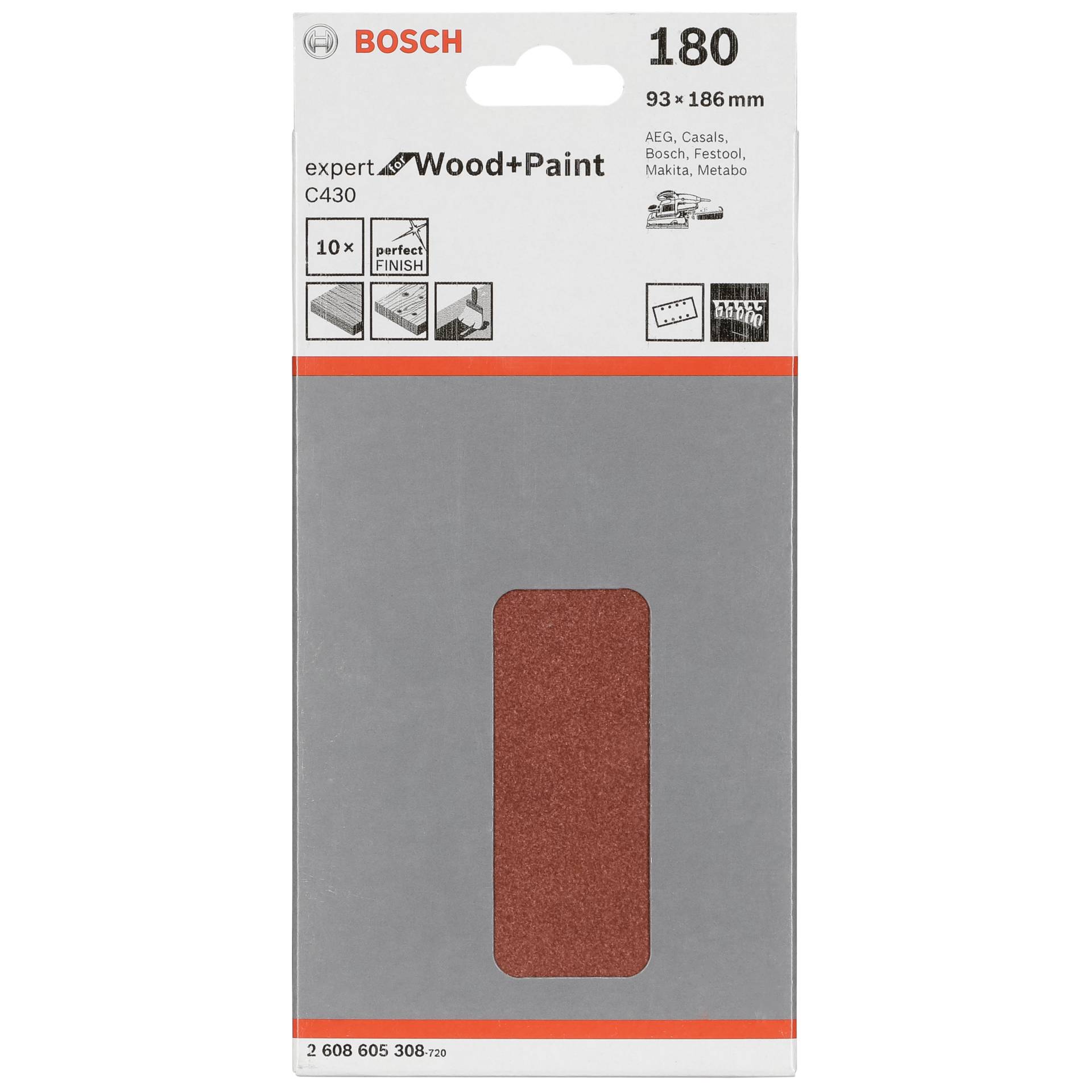 Bosch 2 608 605 308 Schleifmaschinenzubehör 10 Stück(e)