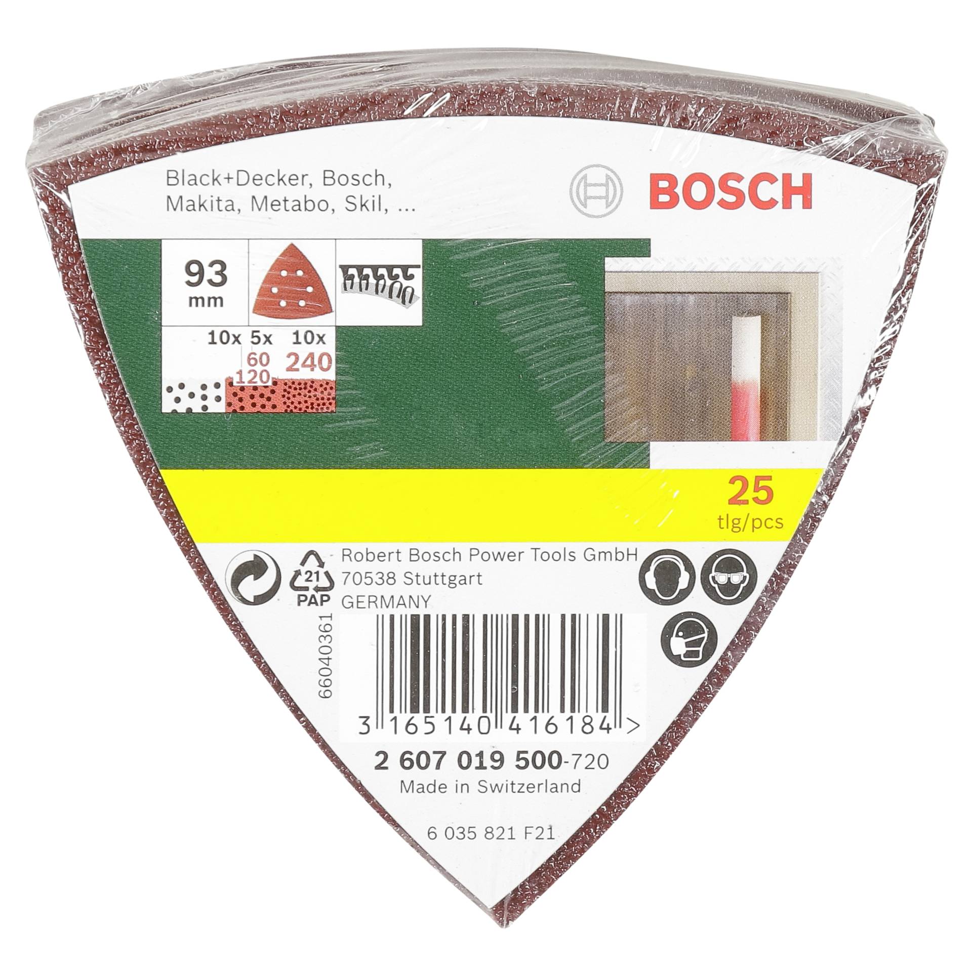 Bosch 25 Schleifblätter für Deltaschleifer Körnung 60/120/24