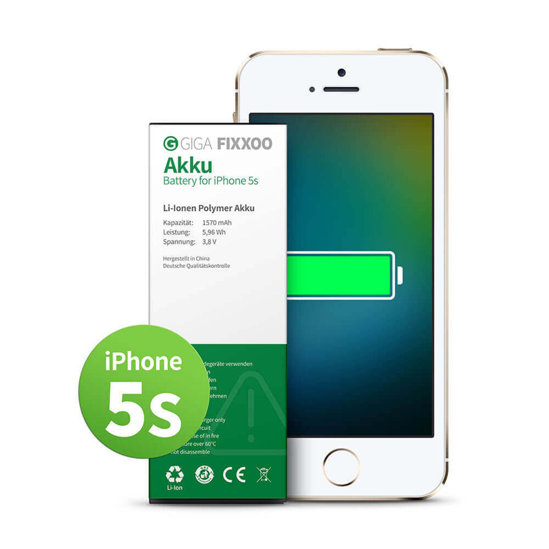 GIGA Fixxoo Akku - iPhone 5s incl. Einbau durch CSV! 