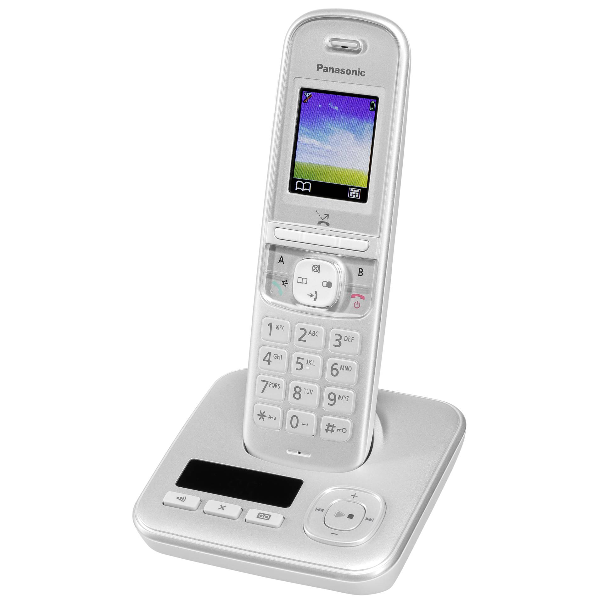 Panasonic KX-TGH720 DECT-Telefon Anrufer-Identifikation Perleffekt, Silber
