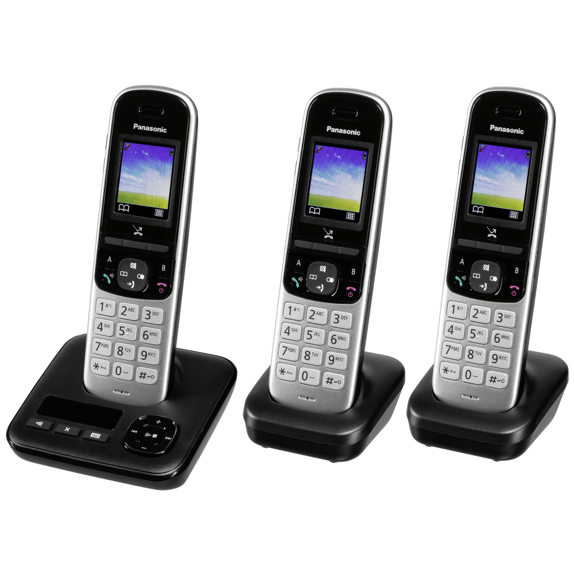 Panasonic KX-TGH723 DECT-Telefon Anrufer-Identifikation Schwarz