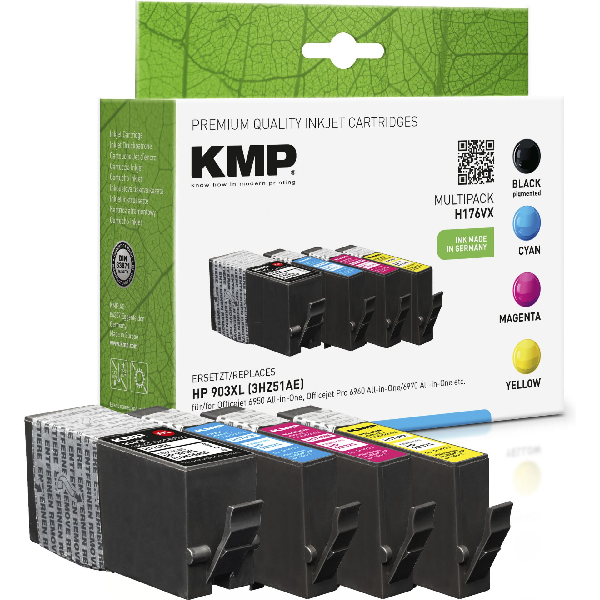 KMP H176VX Vorteilspack BK/C/M/Y kompatibel mit HP 3HZ51AE  903XL
