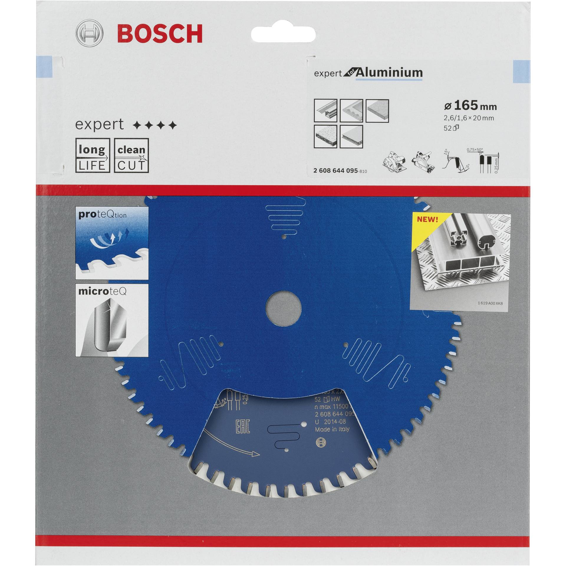 Bosch Kreissägeblatt EX AL H 165x20-52