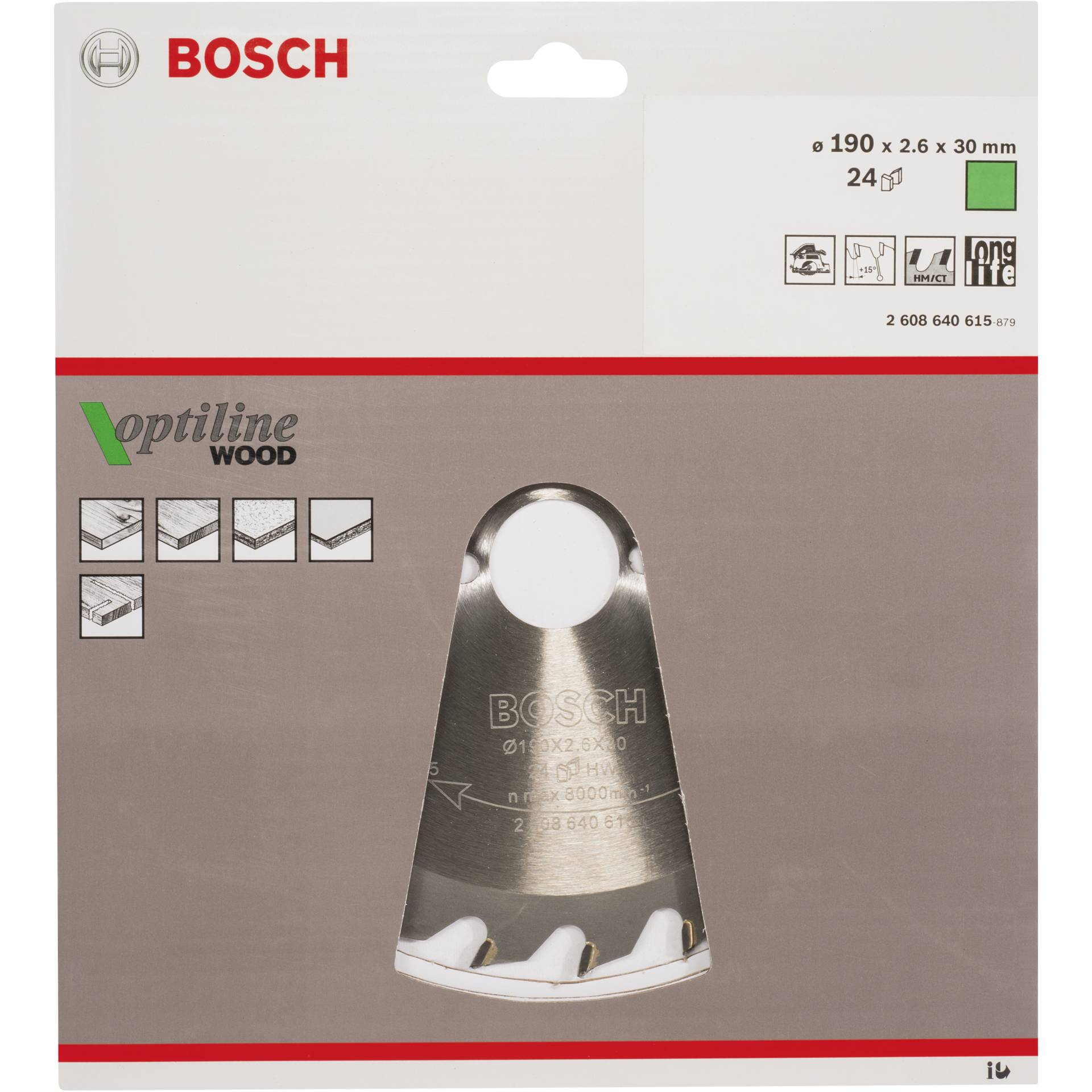 Bosch 2608640615 Kreissägeblatt 19 cm 1 Stück(e)