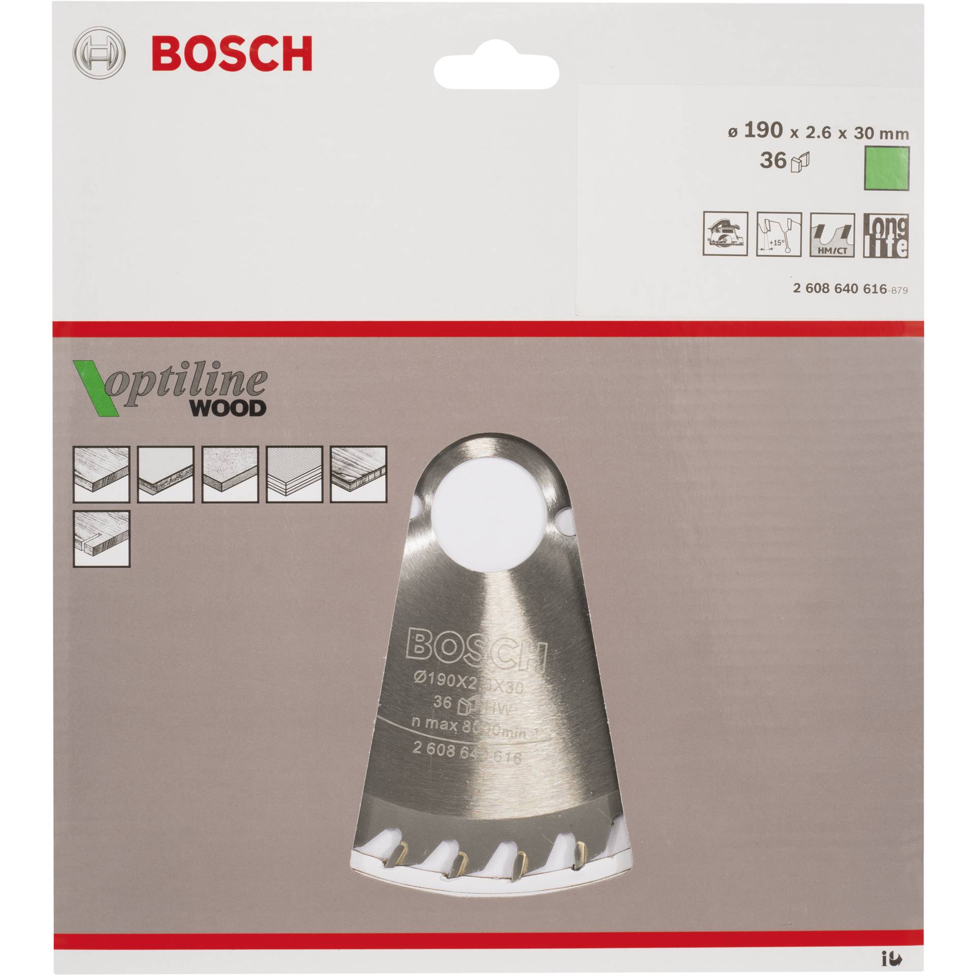 Bosch 2608640616 Kreissägeblatt 19 cm 1 Stück(e)