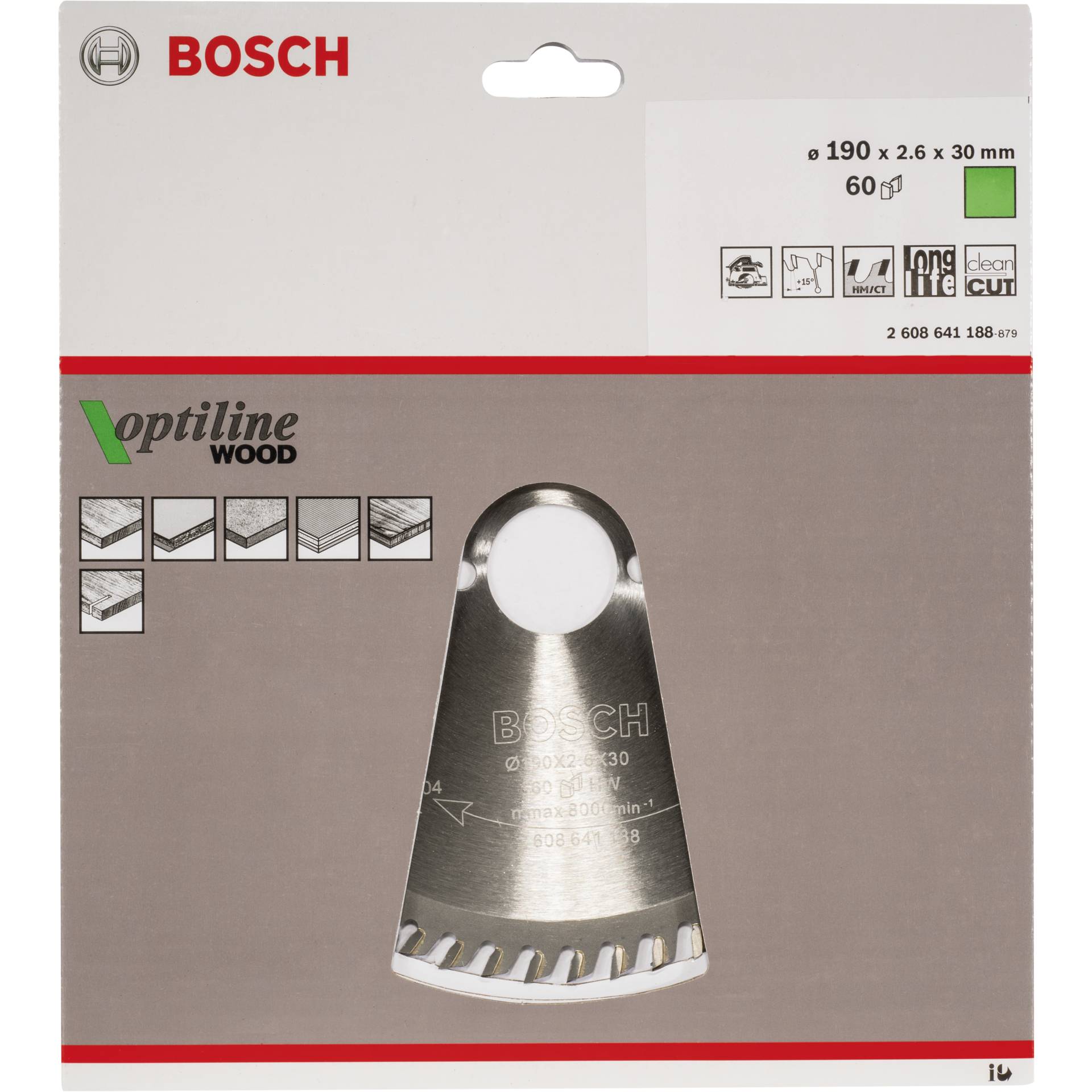 Bosch 2608641188 Kreissägeblatt 19 cm 1 Stück(e)