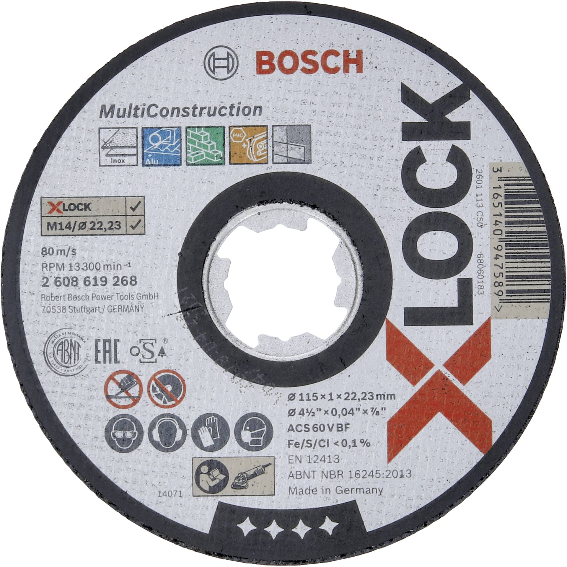 Bosch X-LOCK Trennsch.115x1,0mm Rap.Multi gerade
