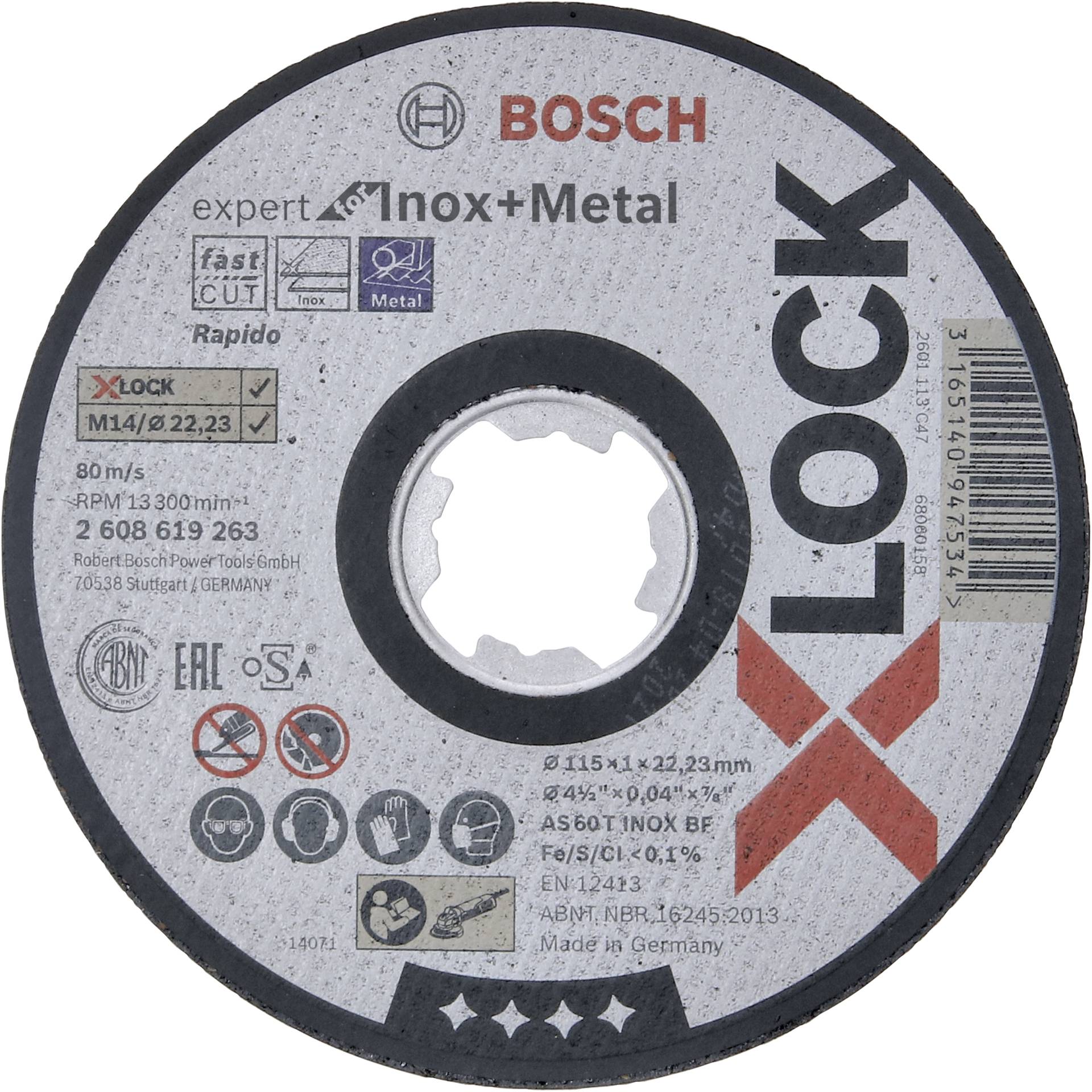 Bosch X-LOCK Trennsch.115X1mm INOX gerade