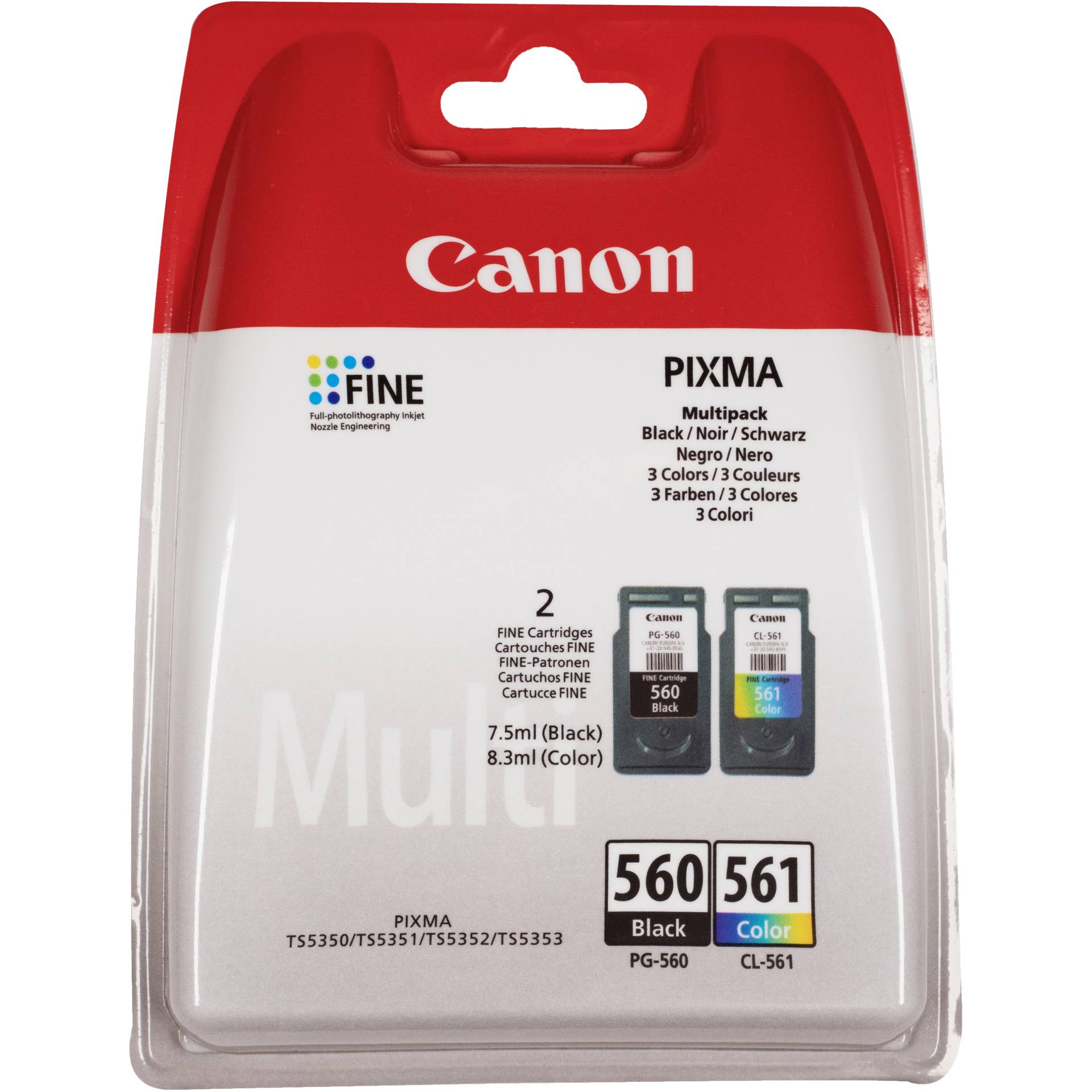 Canon Tinte PG-560/CL-561 schwarz/dreifarbig Multipack schwarz, cyan, magenta, gelb