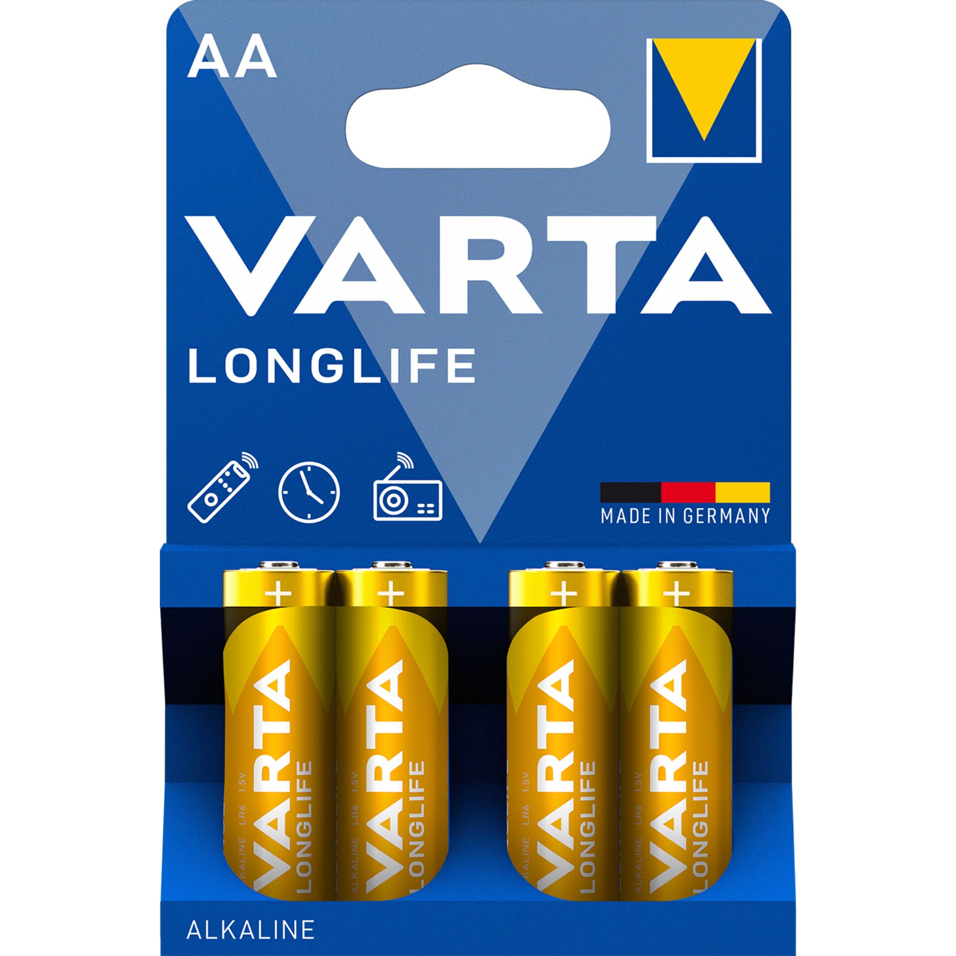 Varta Longlife Extra LR6-AA, Alkali, 1.5V, 4er-Pack 