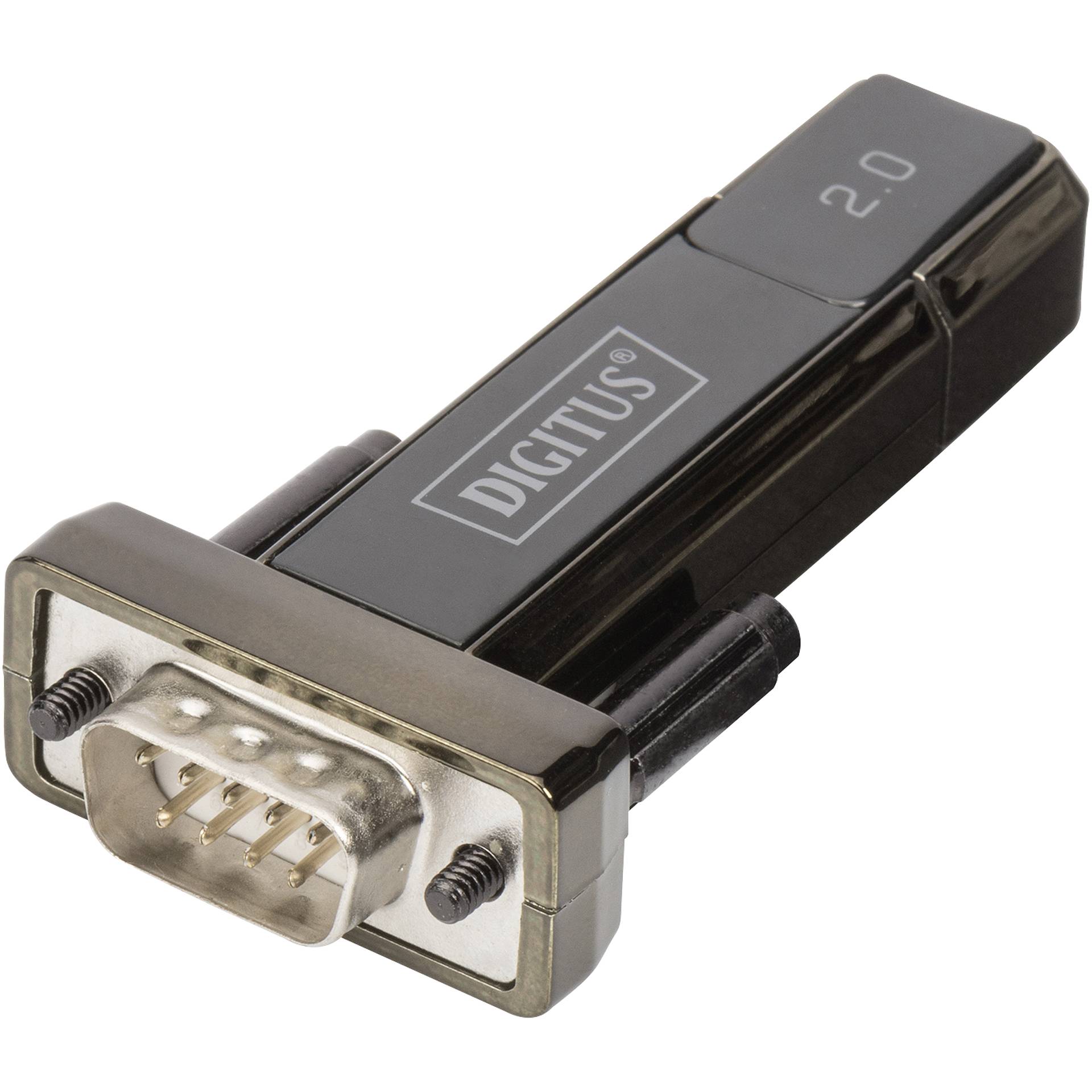 DIGITUS USB2.0 Seriell-Adapter DSUB 9M inkl. USB A Kabel 80cm