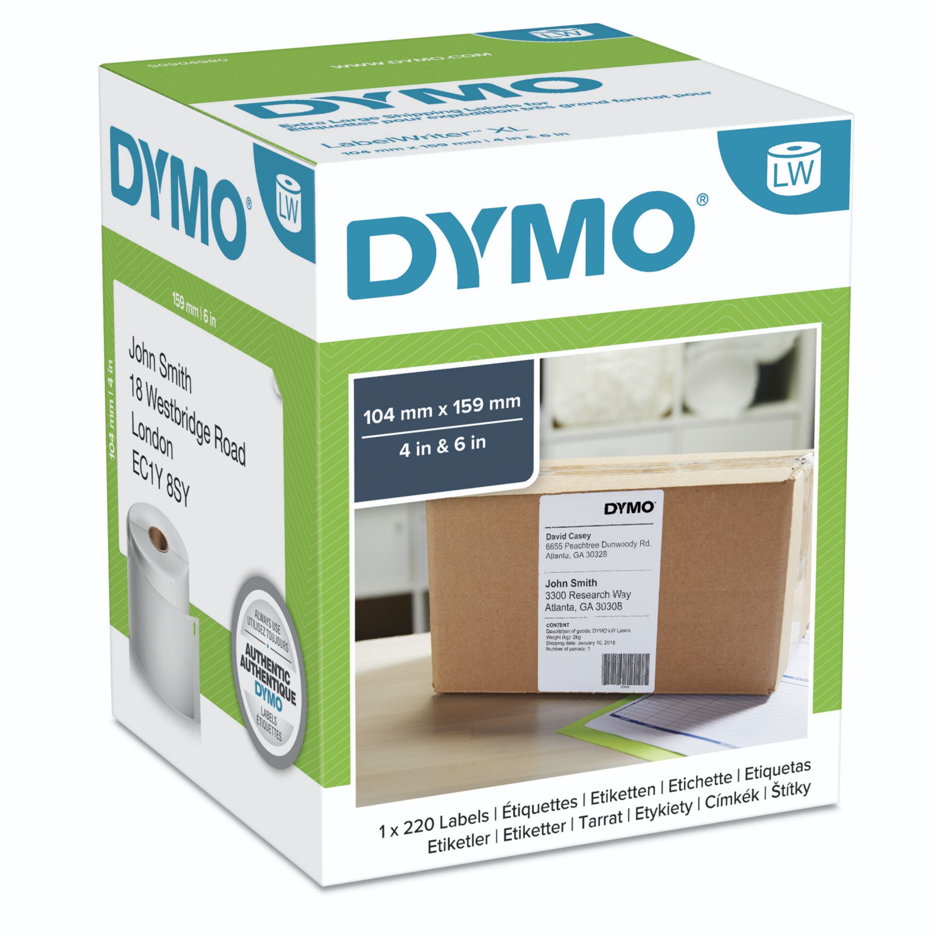 Dymo LabelWriter Etiketten 104x159mm, weiß, 1 Rolle 