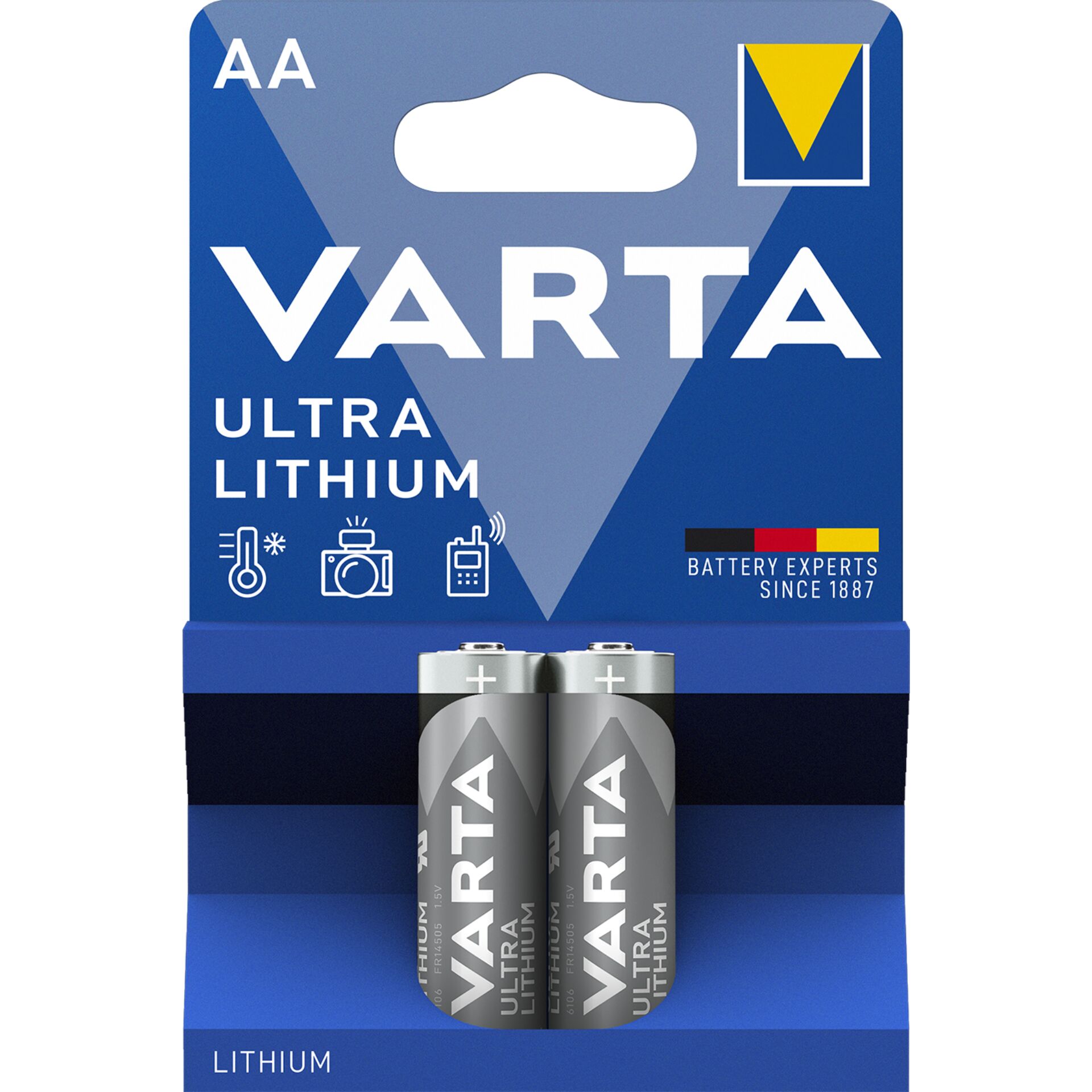 1x2 Varta Ultra Lithium Mignon AA LR 6