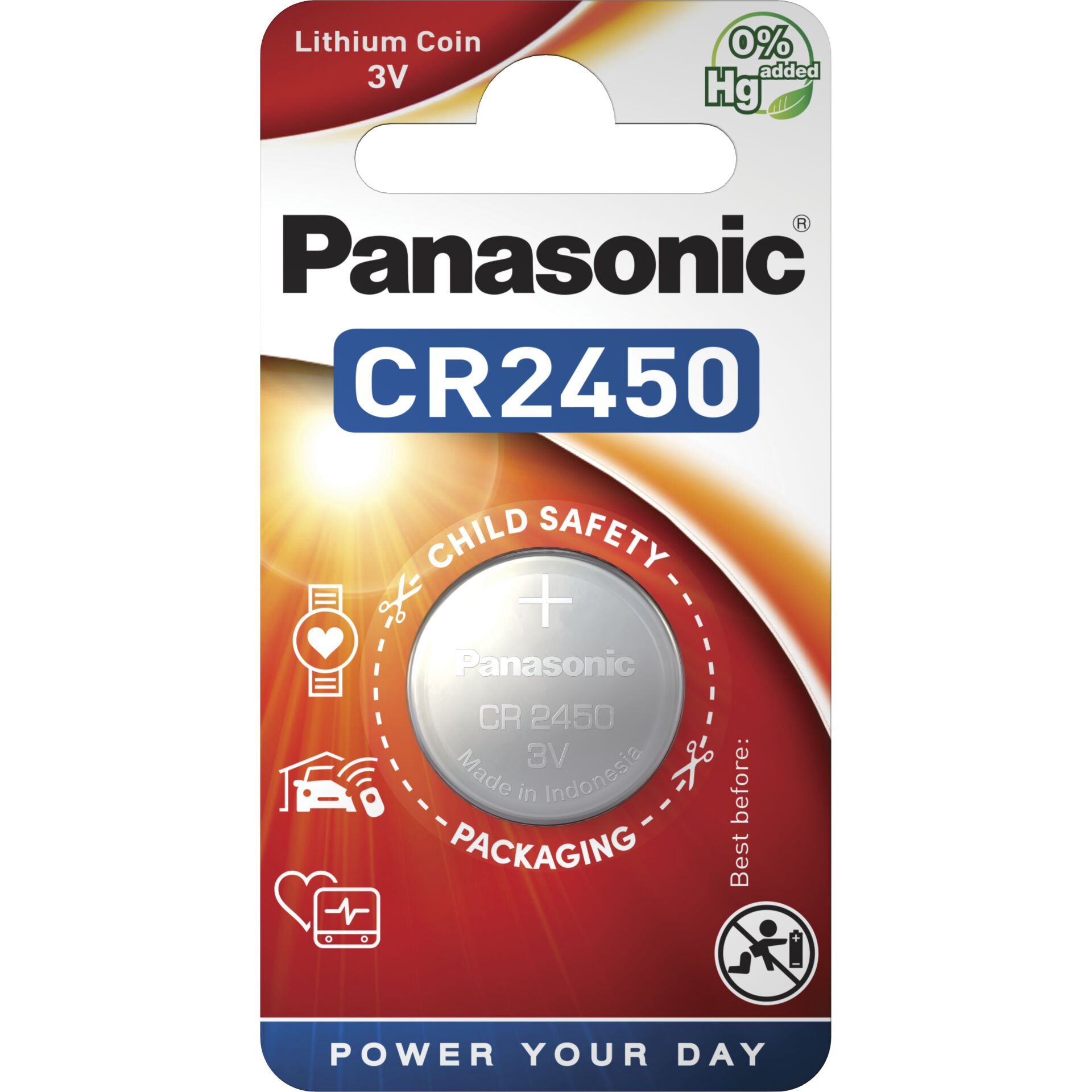 Knopfzelle Panasonic Lithium 3V  CR 2450 
