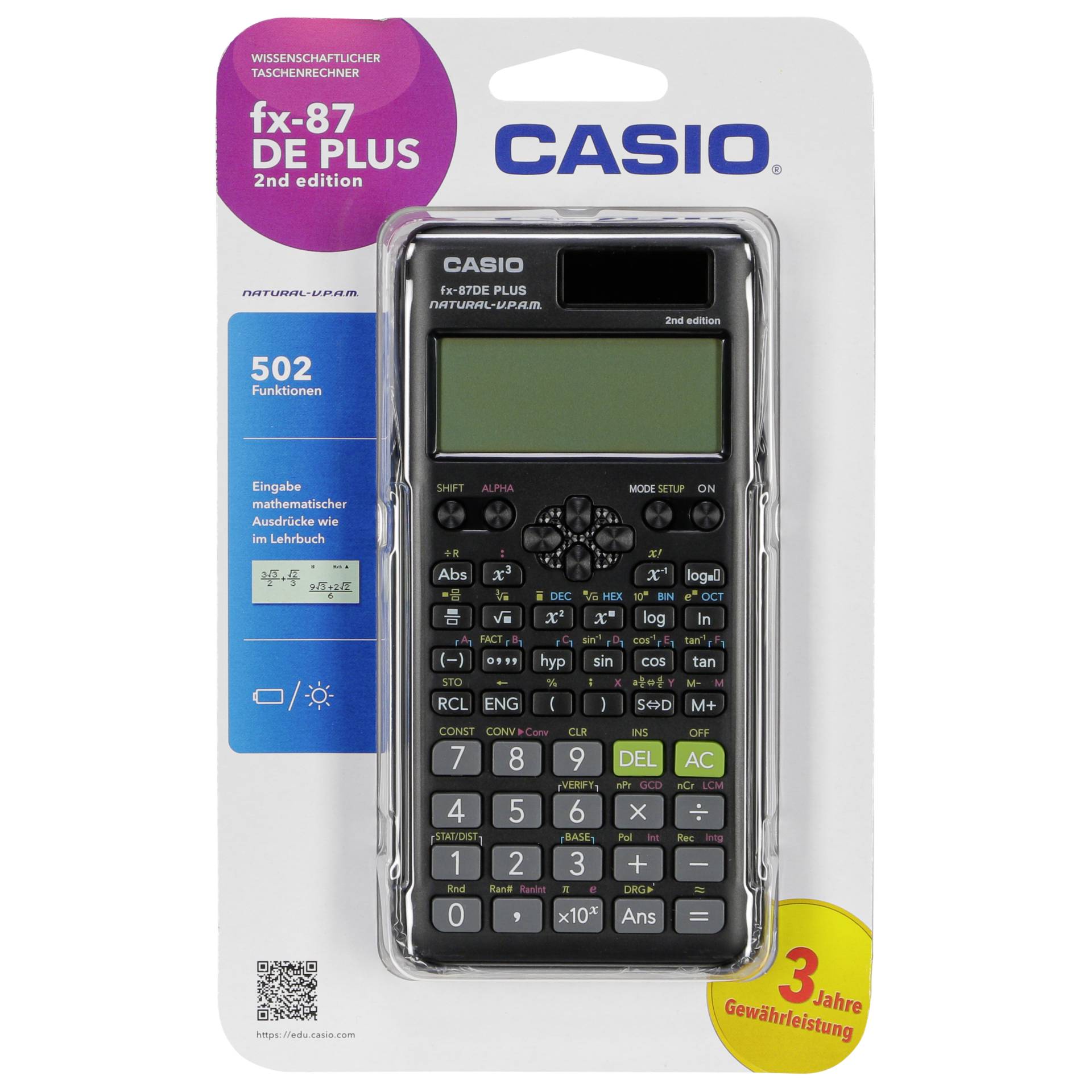Casio FX-87DE Plus 2nd edition Taschenrechner 