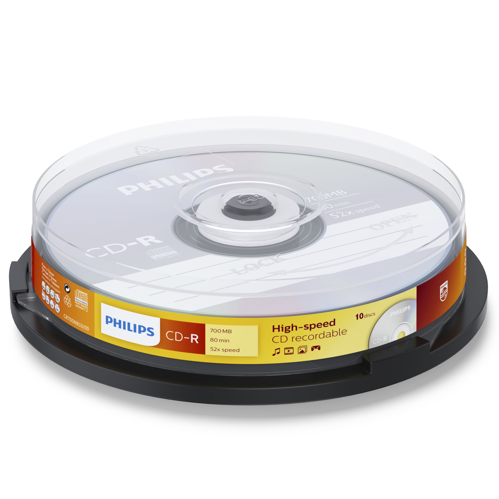 Philips CD-R 80min/700MB, 10er Spindel 