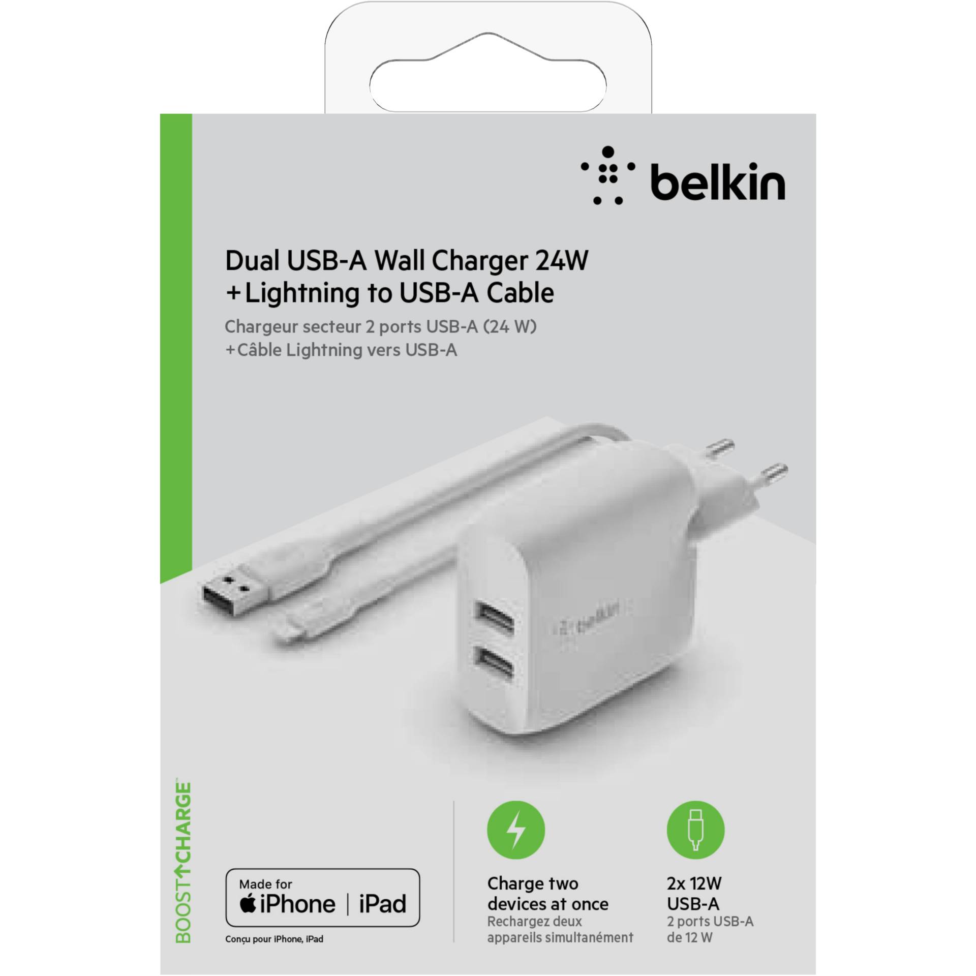 Belkin WCD001VF1MWH Ladegerät für Mobilgeräte Universal Weiß AC Drinnen