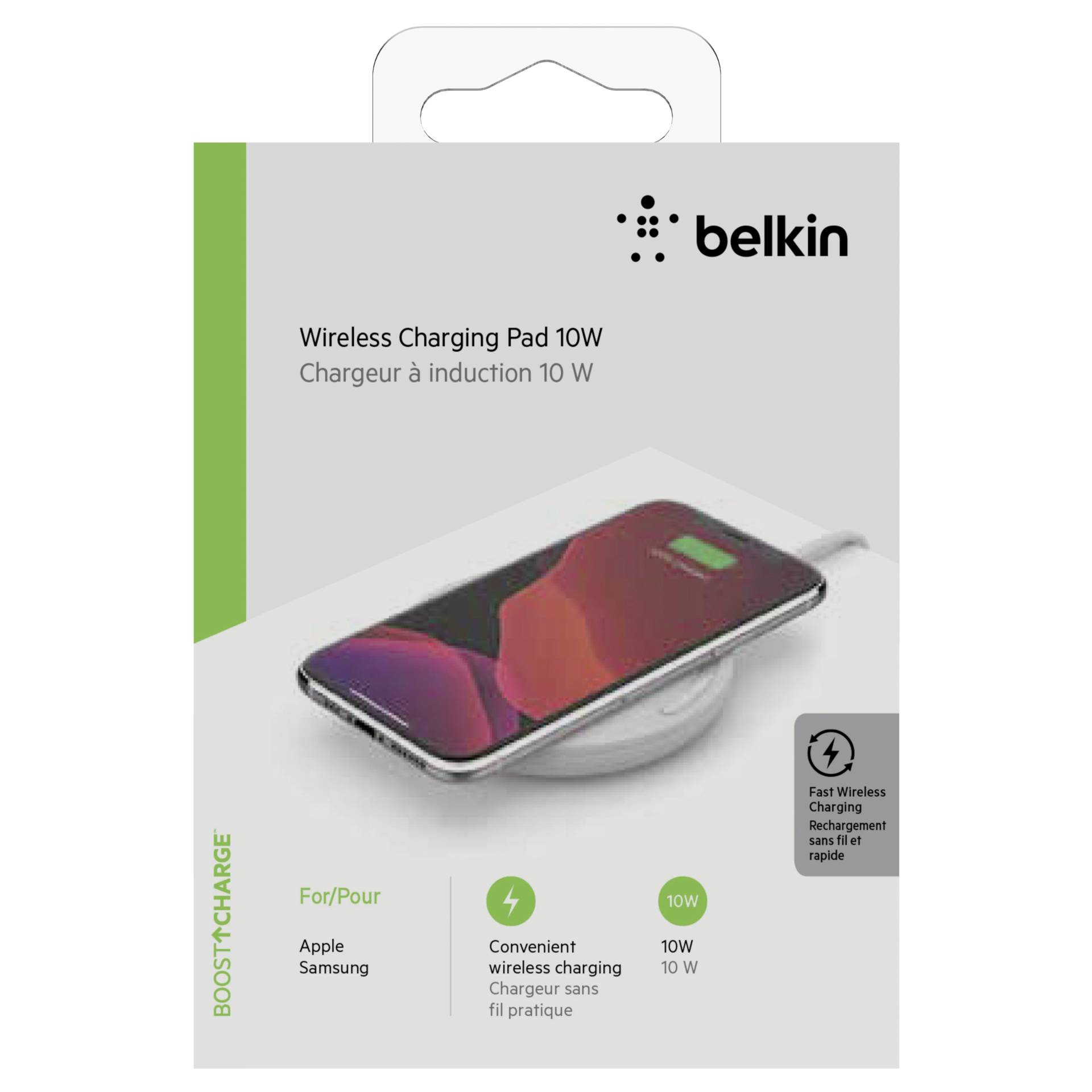 Belkin BoostCharge 10W Wireless Charging Pad + QC 3.0 Wall Charger + Cable weiß