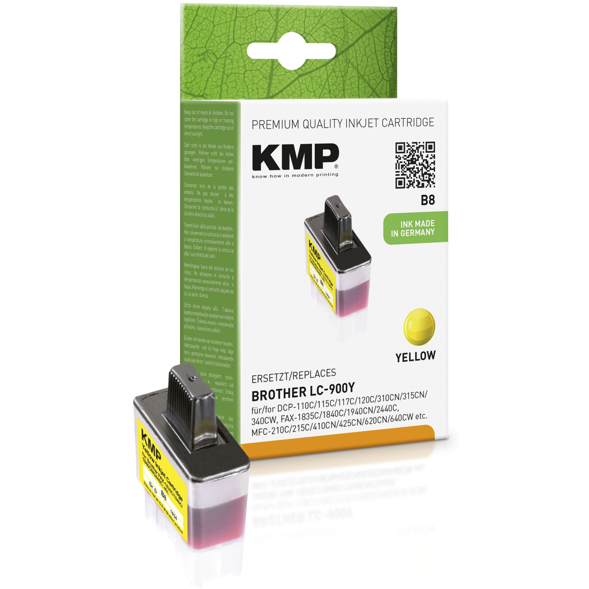 KMP B8 Tintenpatrone yellow kompatibel mit Brother LC-900 Y