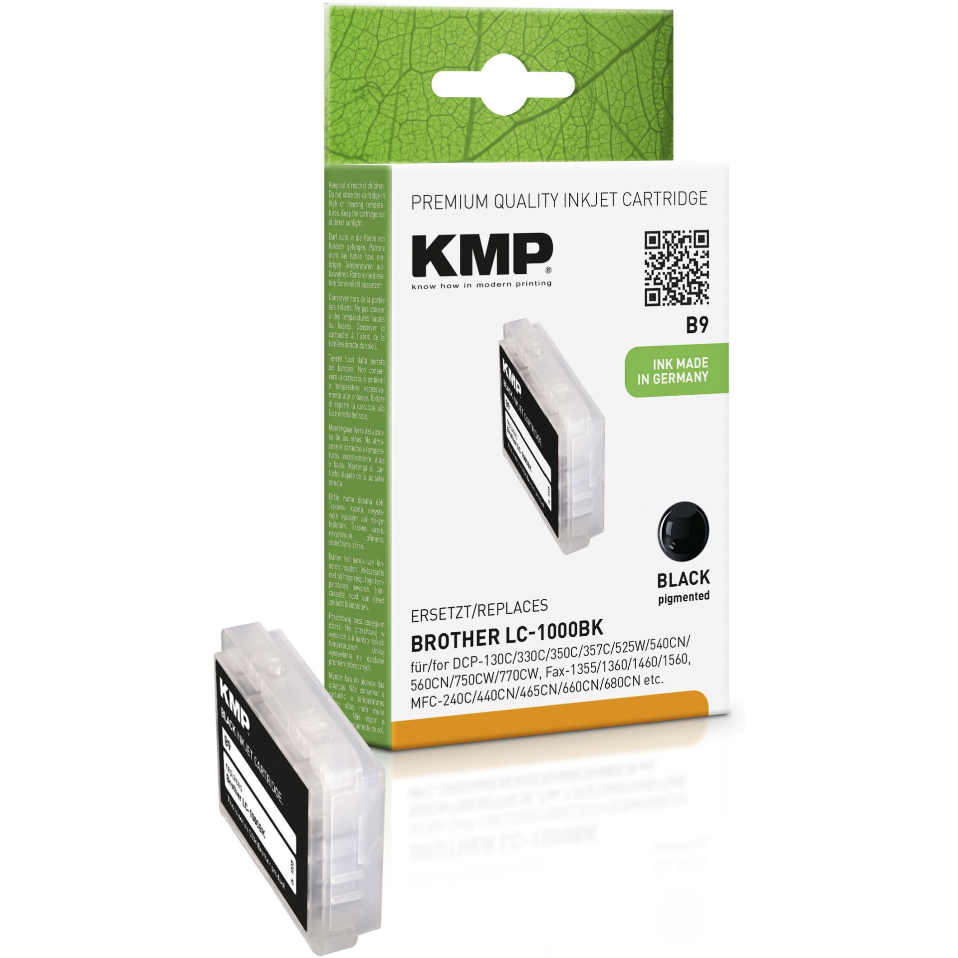 KMP B9 Tintenpatrone schwarz kompatibel mit Brother LC-1000Bk
