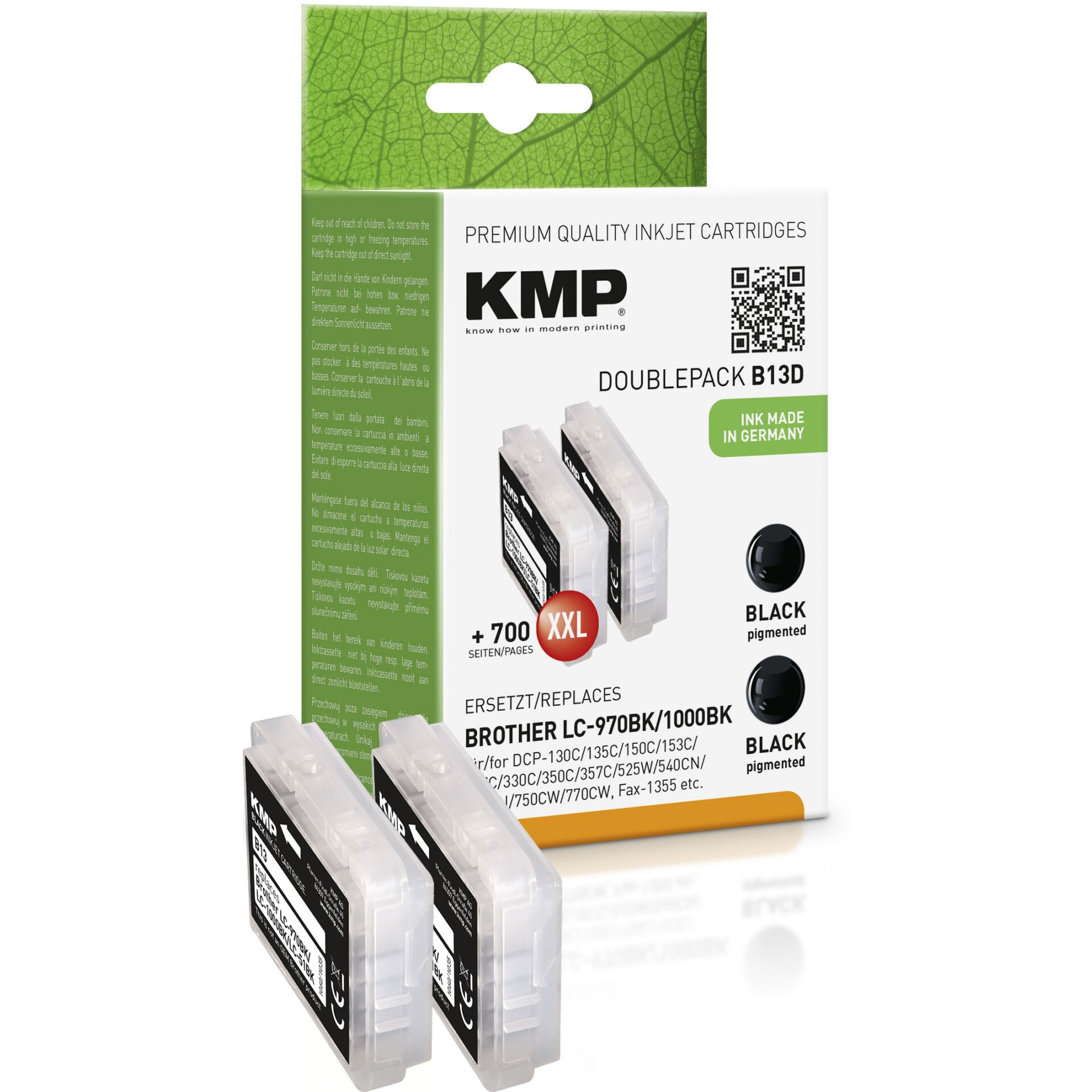 KMP B13D Tintenpatrone sw DP kompatibel mit Brother LC-970 BK