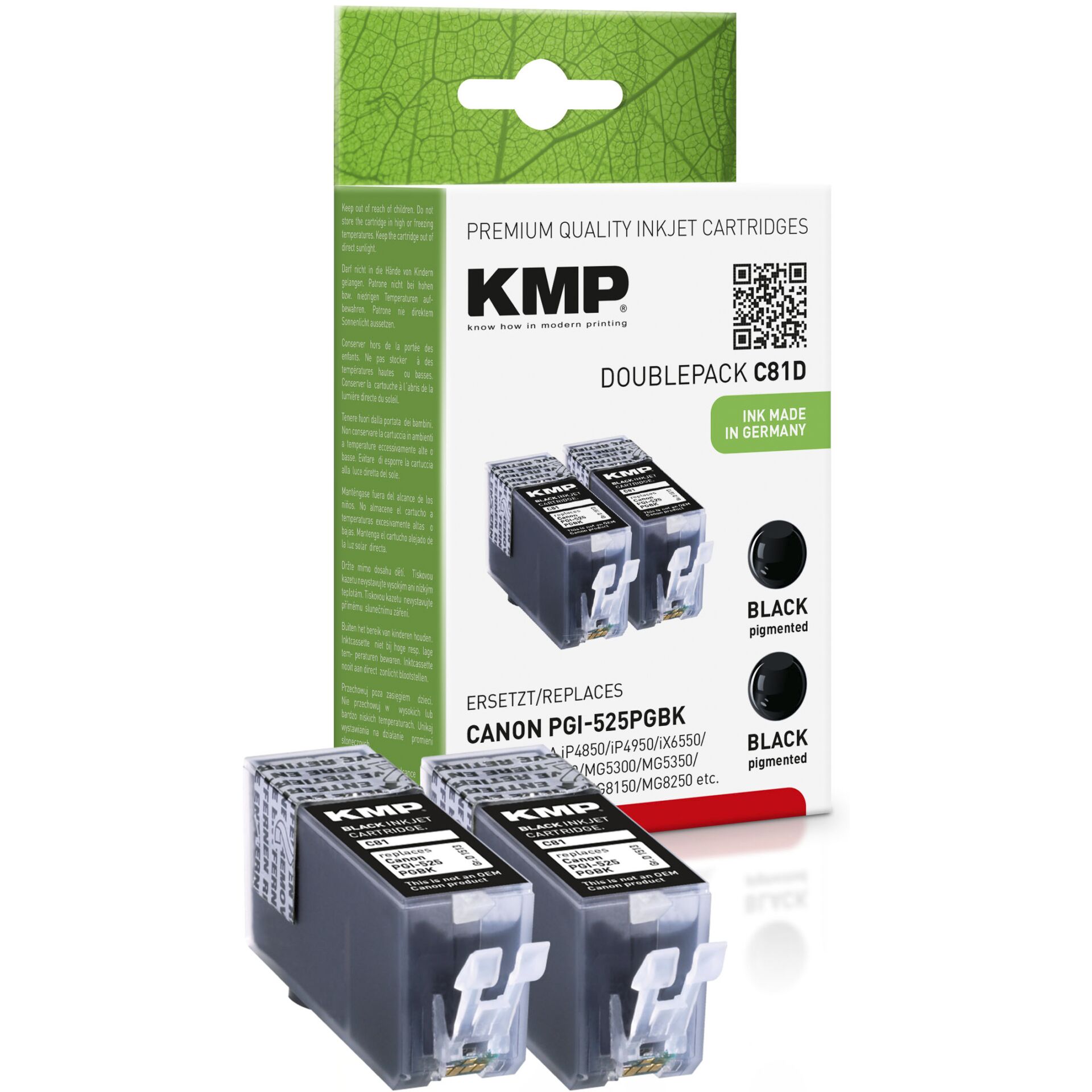 KMP C81D kompatibel zu Canon PGI525PGBK schwarz 2er Pack 