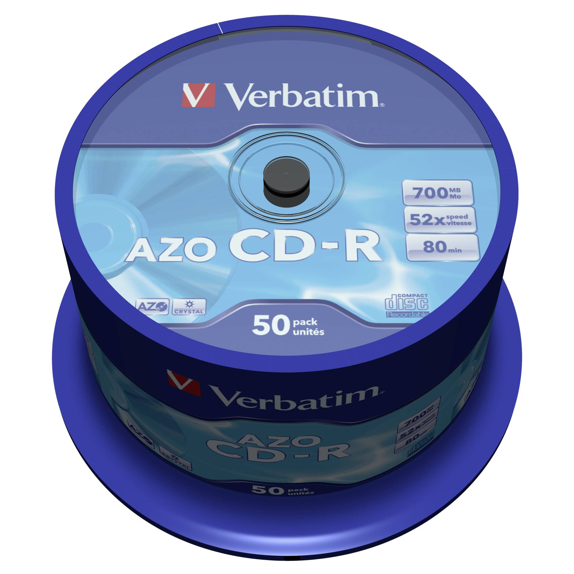 Verbatim Azo Crystal CD-R 50er Spindel CD-Rohlinge 