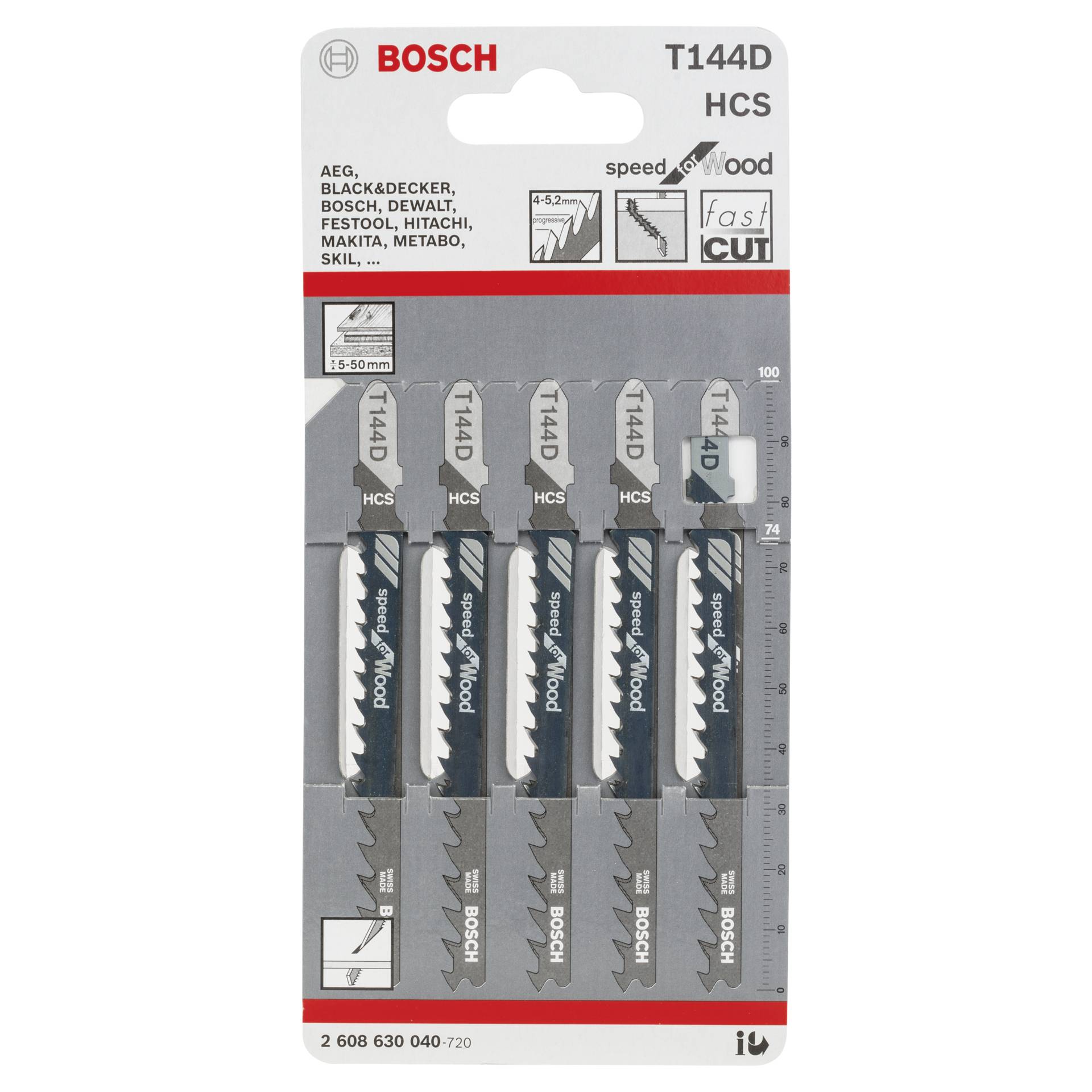 Bosch 5 Stichsägeblätter T 144 D