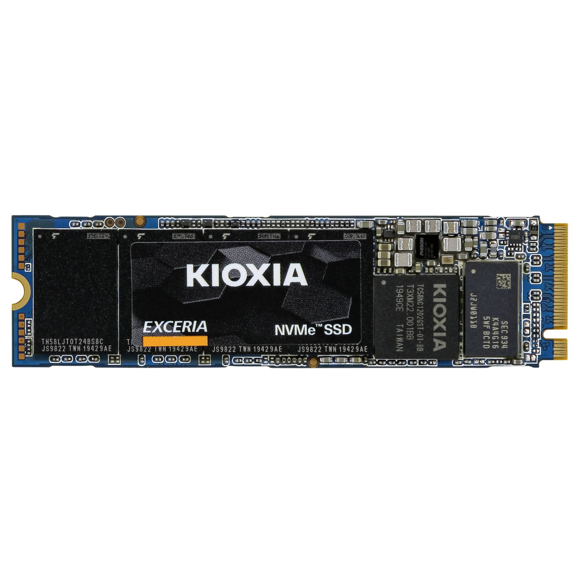 500 GB SSD KIOXIA EXCERIA SSD, M.2/M-Key (PCIe 3.1a x4), lesen: 1700MB/s, schreiben: 1600MB/s, TBW: 200TB