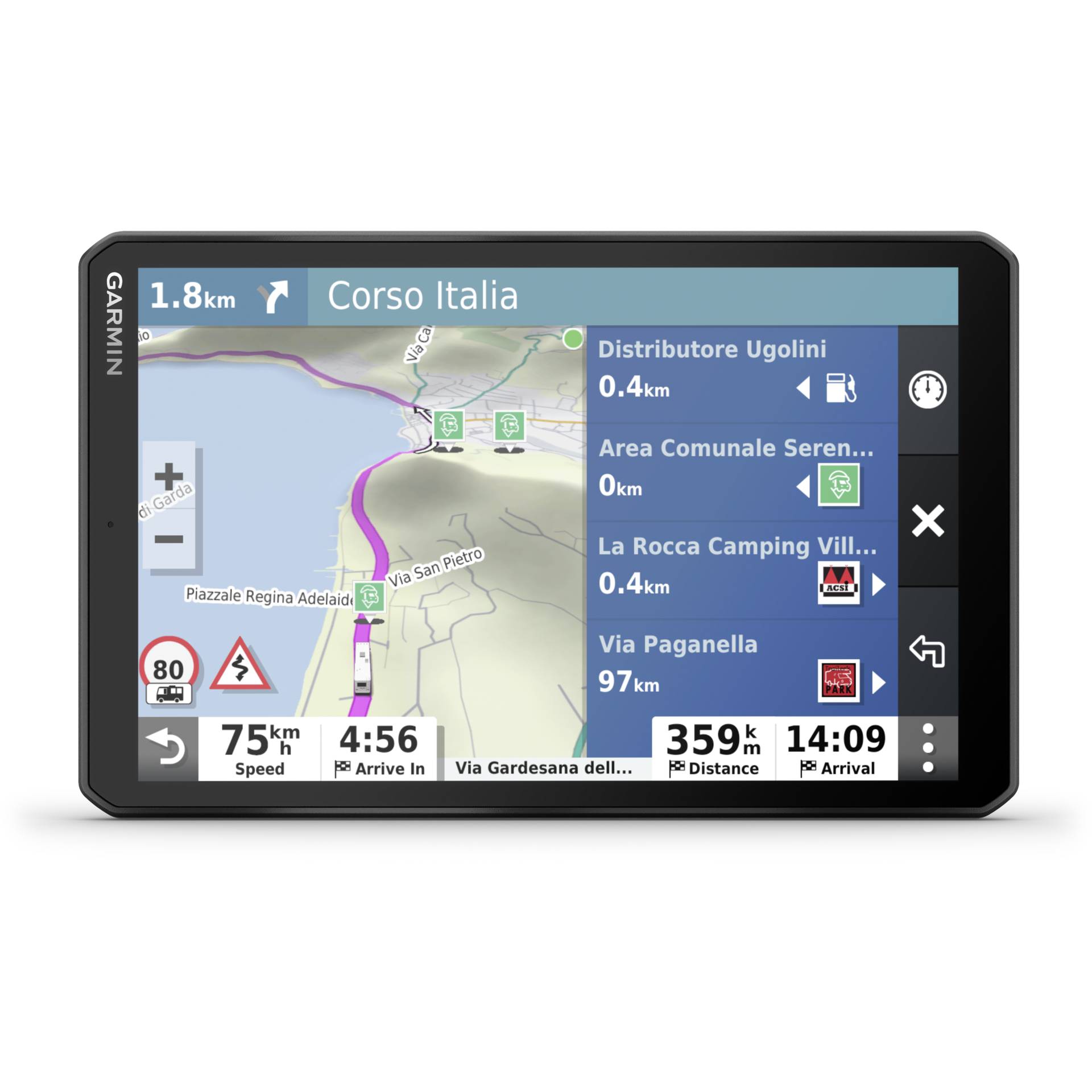 Garmin Camper 890 Navigationssystem Fixed 20,3 cm (8) TFT Touchscreen 387 g Schwarz