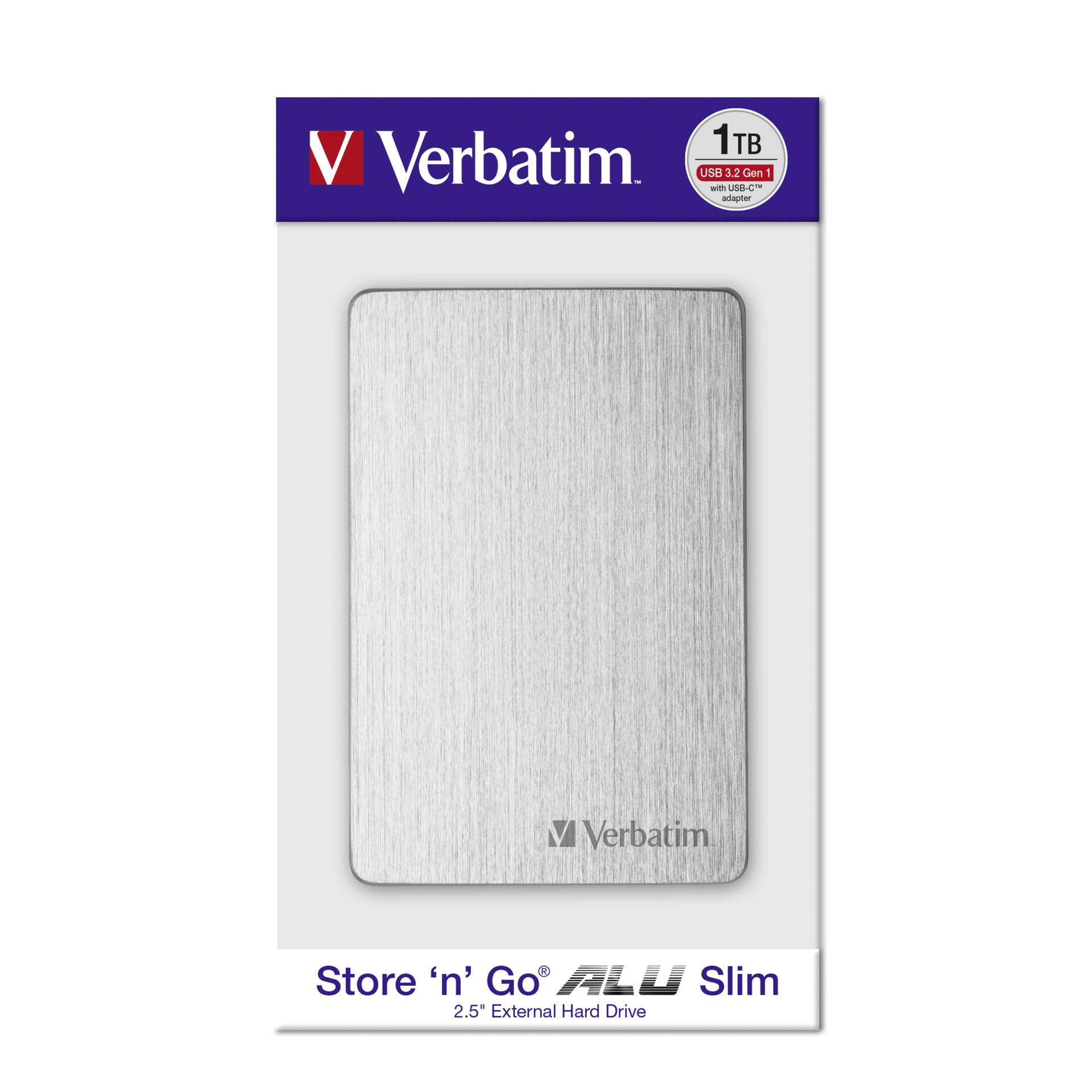 Verbatim Store n Go ALU Slim Portable Festplatte 1 TB Silber