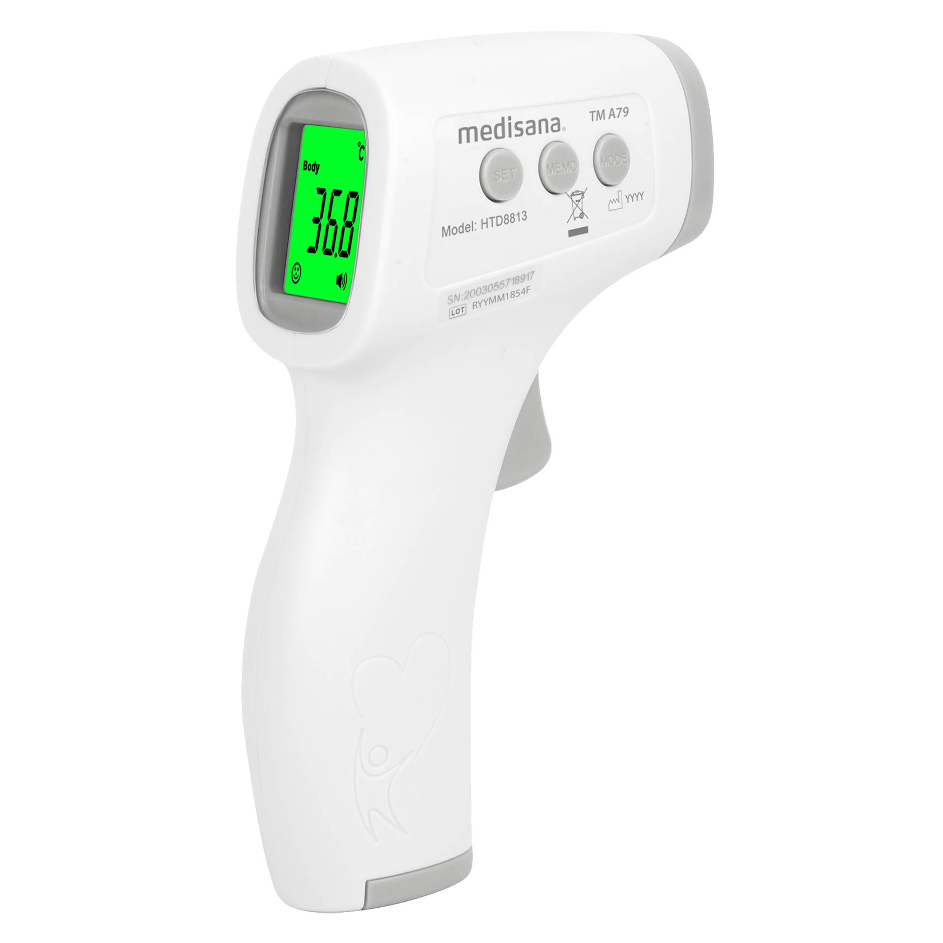 Medisana TM A79 Fernabtastthermometer Grau, Weiß Universal Tasten