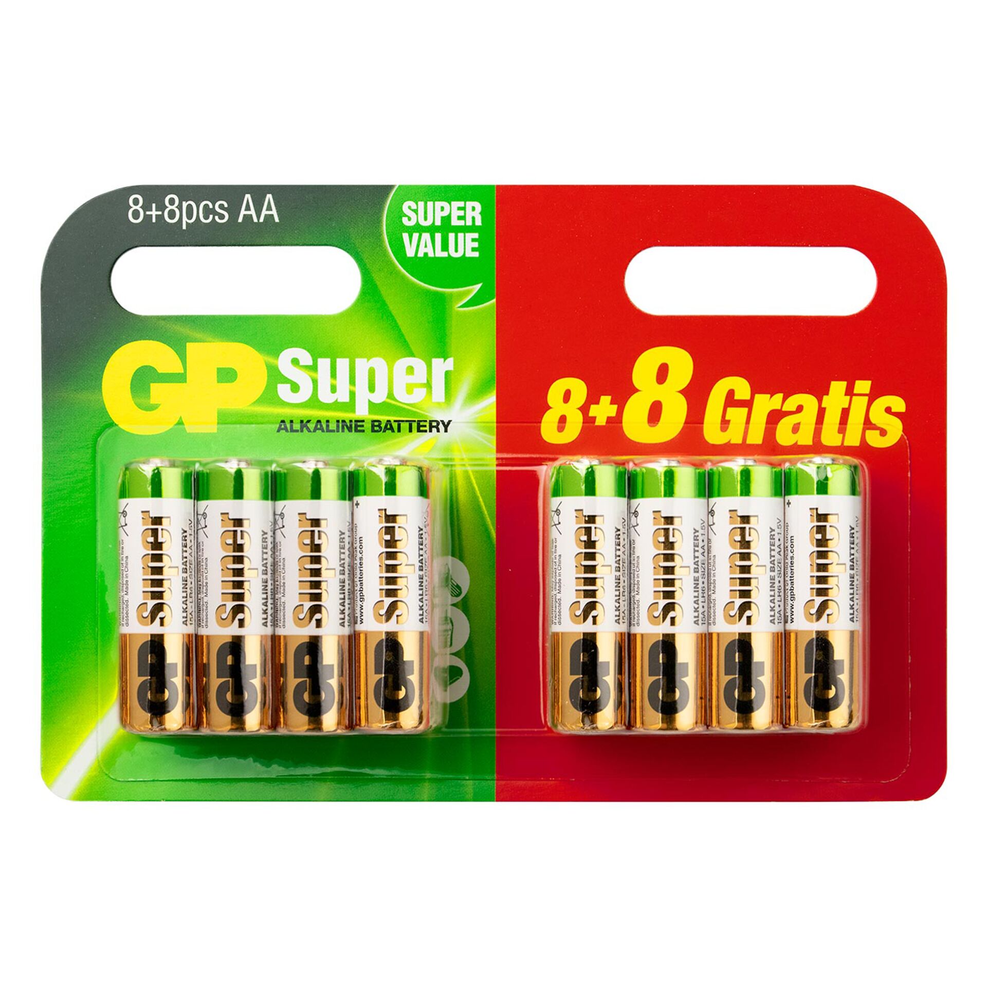 GP Batteries Super Alkaline 03015ADHBC8+8 Haushaltsbatterie Einwegbatterie AA Alkali
