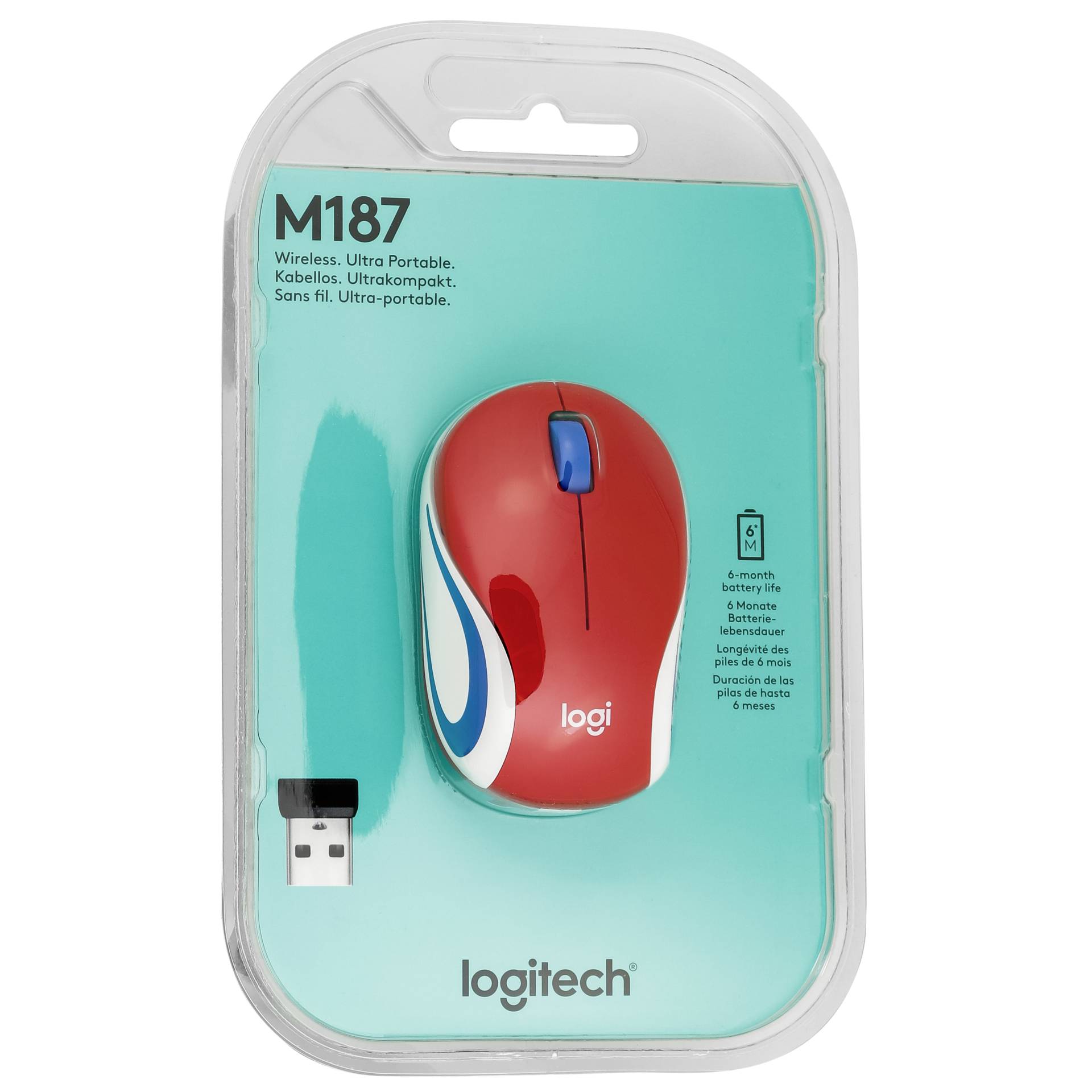 Logitech M187 Wireless Mini Mouse Red Glamour USB günstig bei