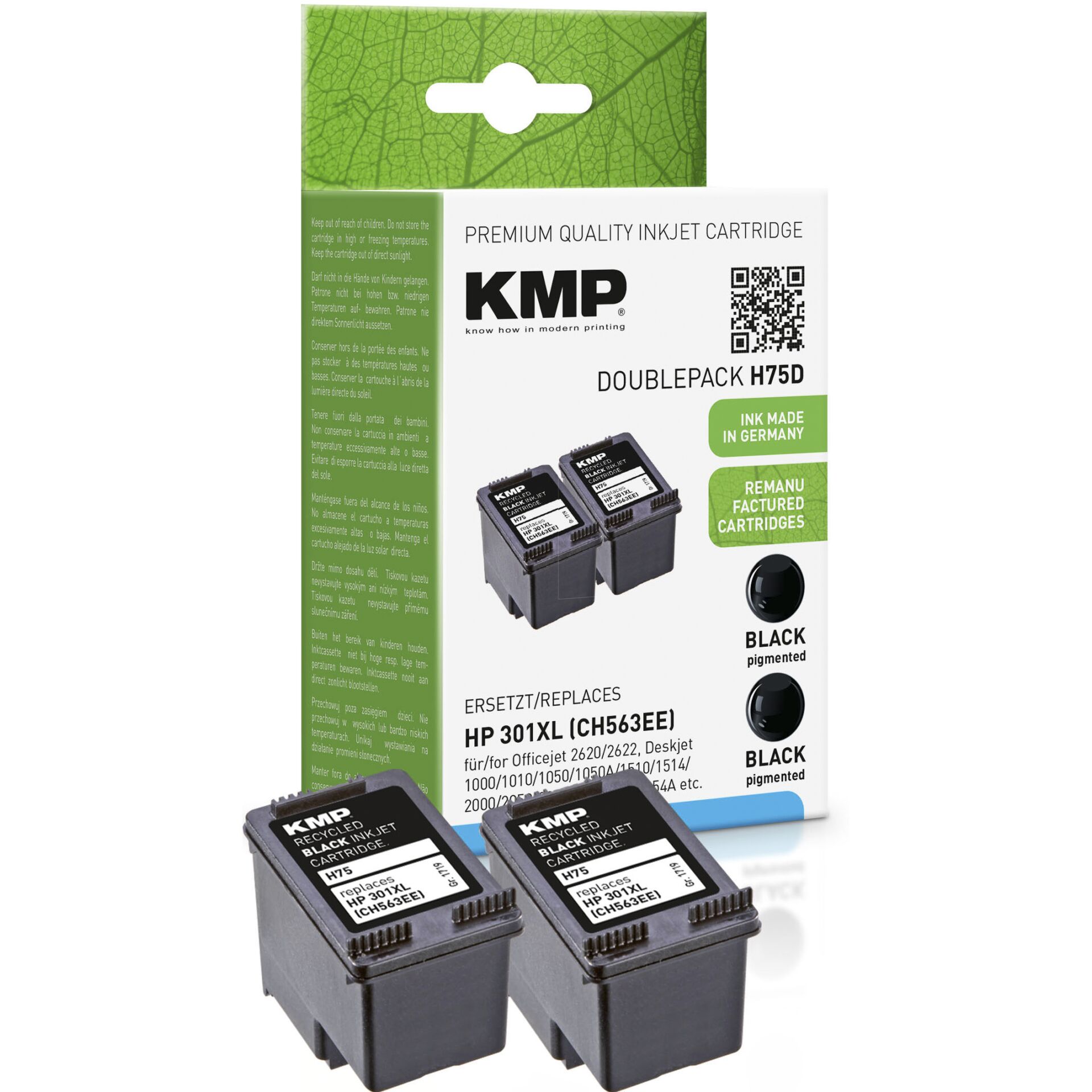 KMP H75D Tintenpatrone sw DP kompatibel mit HP CH 563 EE