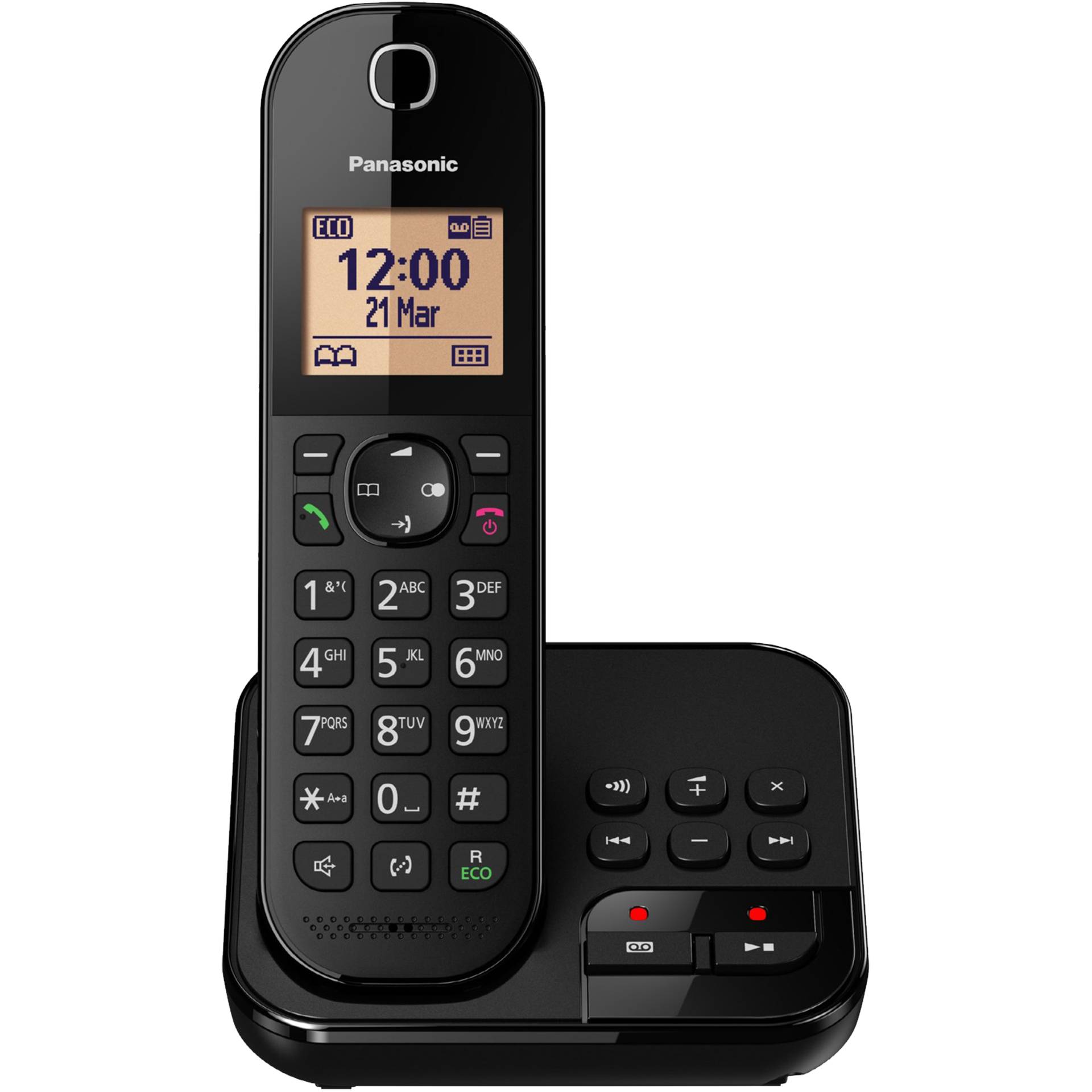 Panasonic KX-TGC420 schwarz, Analogtelefon (schnurlos) mit Anrufbeantworter