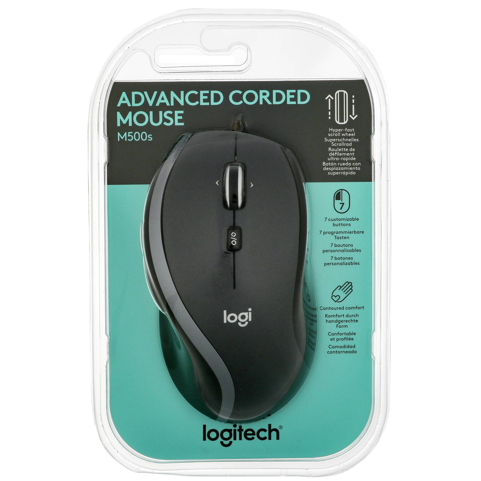 Logitech M500s Advanced Corded Mouse, USB 