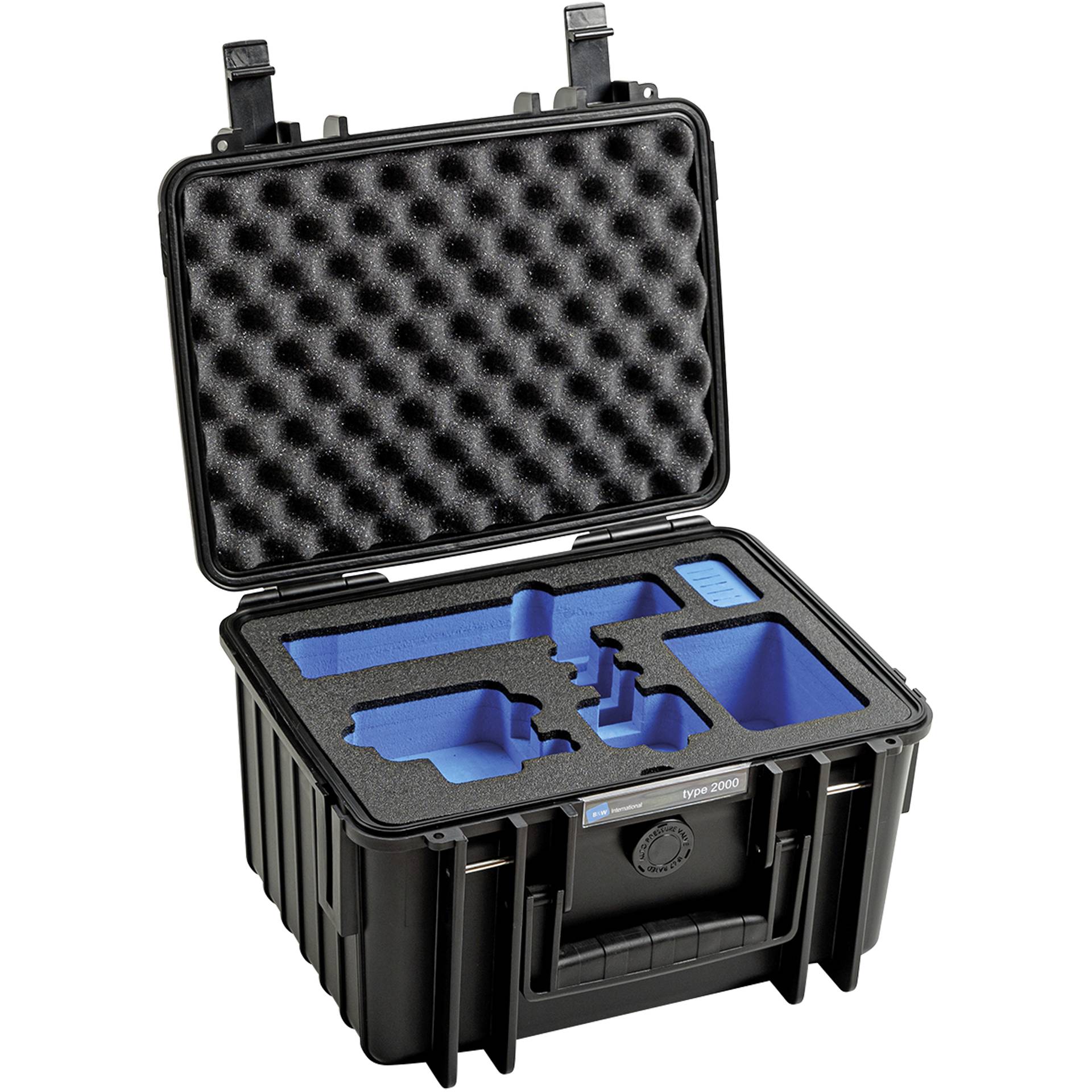 B&W International Outdoor Case Typ 2000 Koffer schwarz mit GoPro 9 Inlay