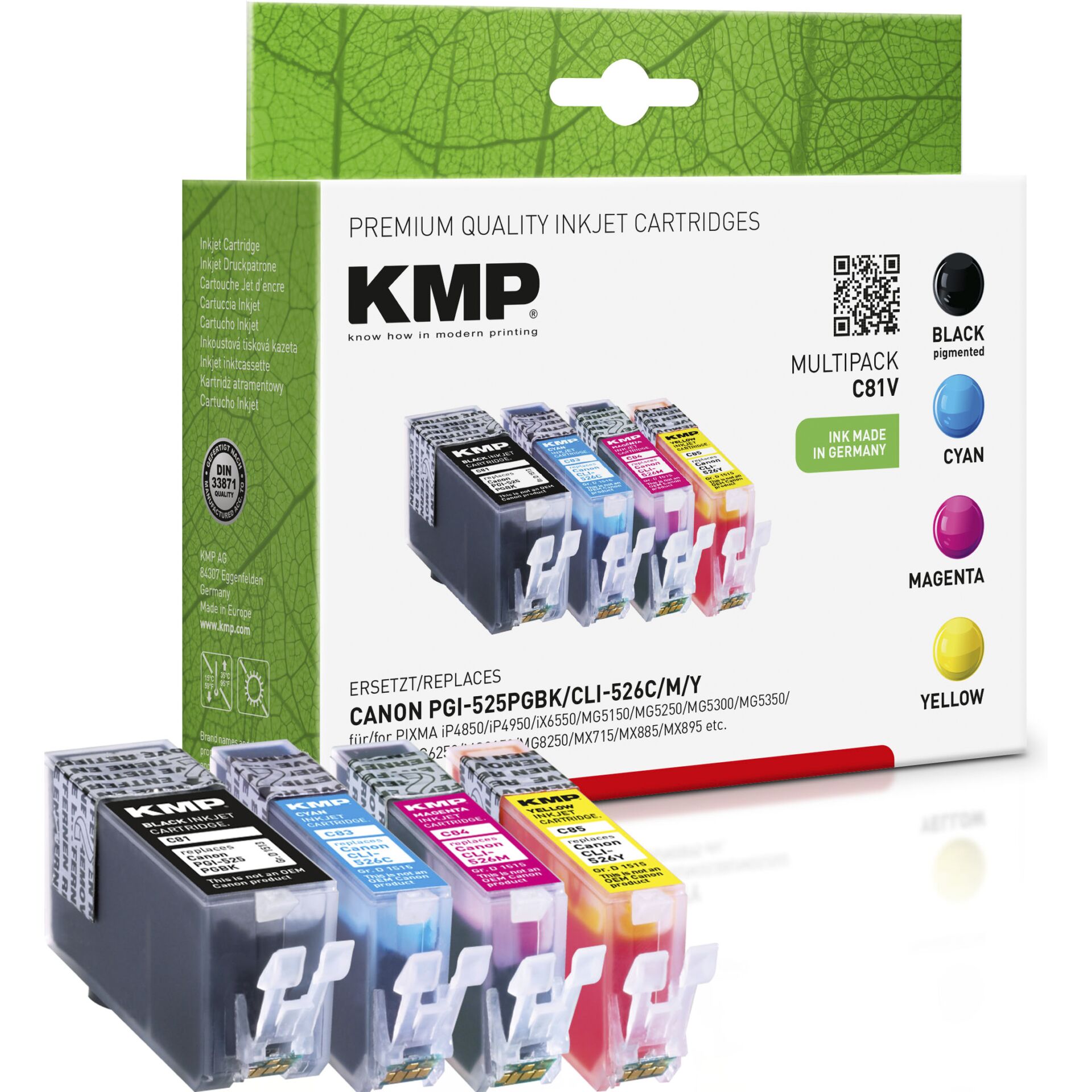 KMP Kompatible  zu Canon PGI-525/CLI-526 Rainbow-Kit 