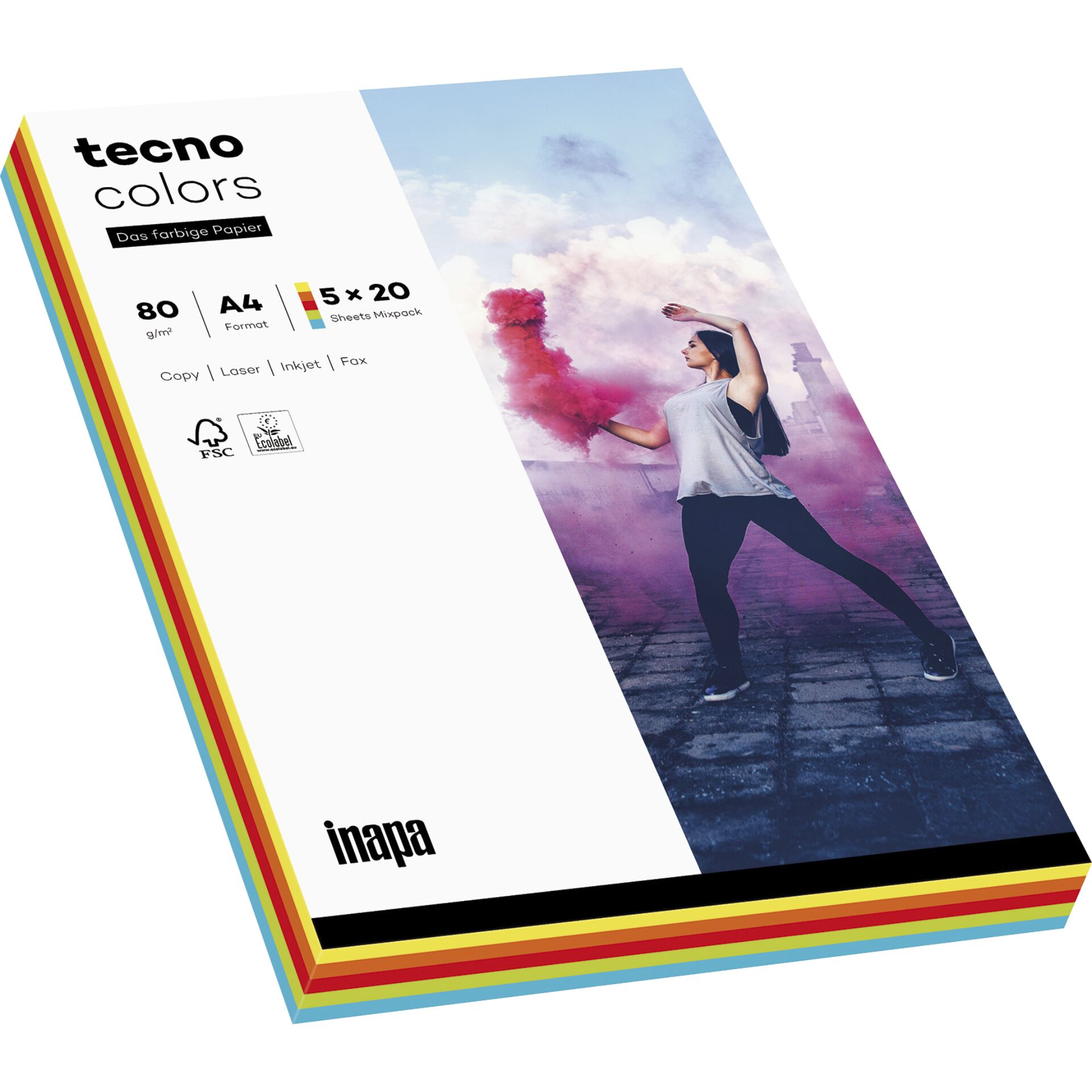 tecno colors Farbmix A 4 80 g Intensivfarben 5x 20 Blatt