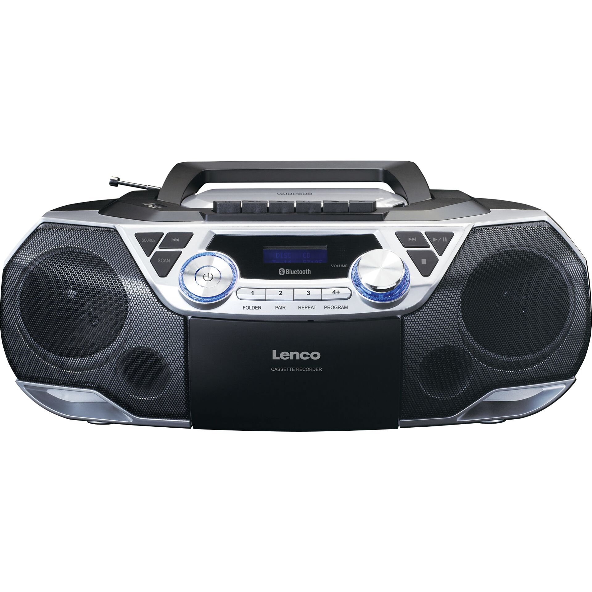 Lenco SCD-120SI Tragbares Stereosystem Digital 12 W FM Schwarz, Silber